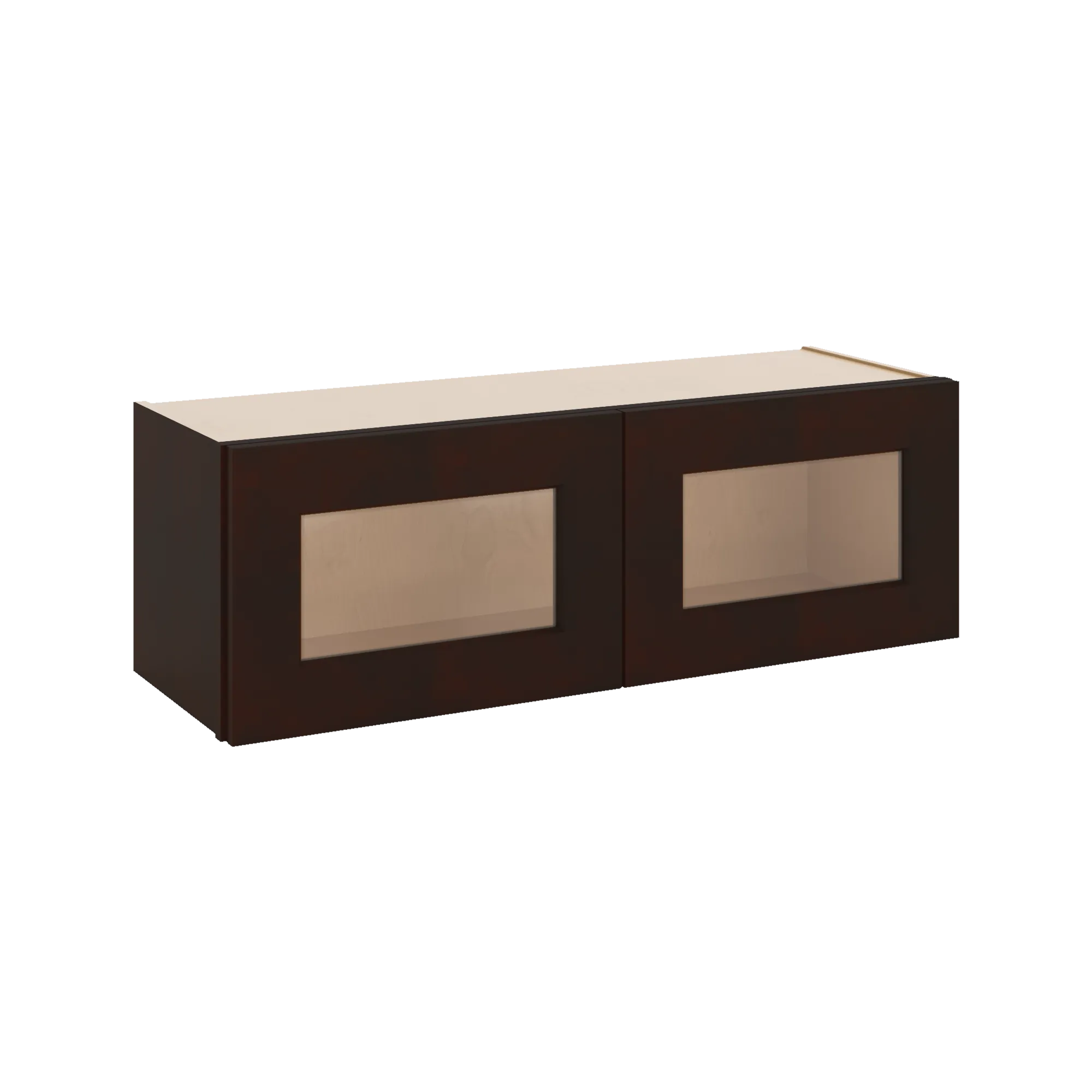 J&K Java Coffee S1 Wall Glass Cabinet - 36" W x 12" H (No Glass Insert)