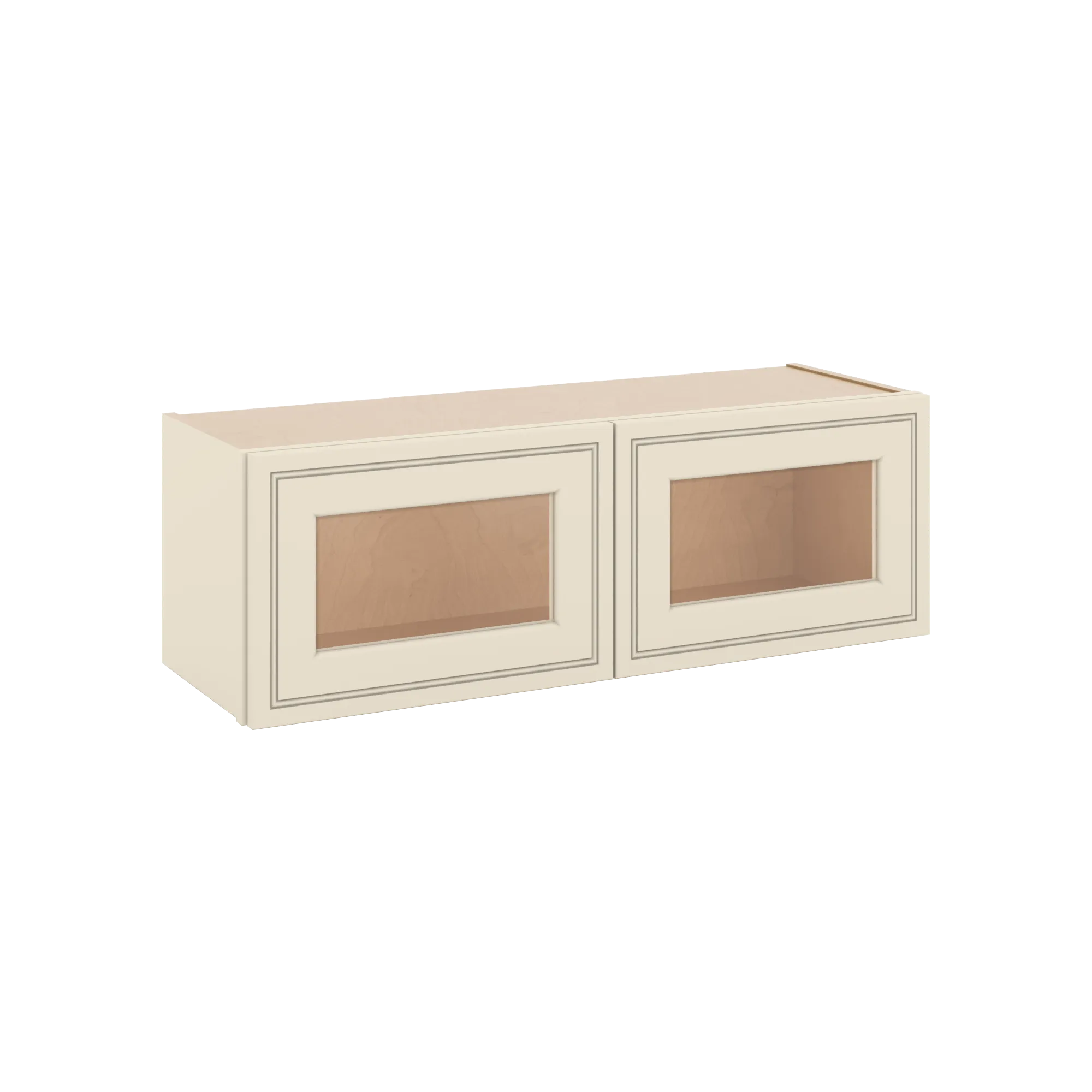 J&K Pearl Glazed H9 Wall Glass Cabinet - 36" W x 12" H (No Glass Insert)