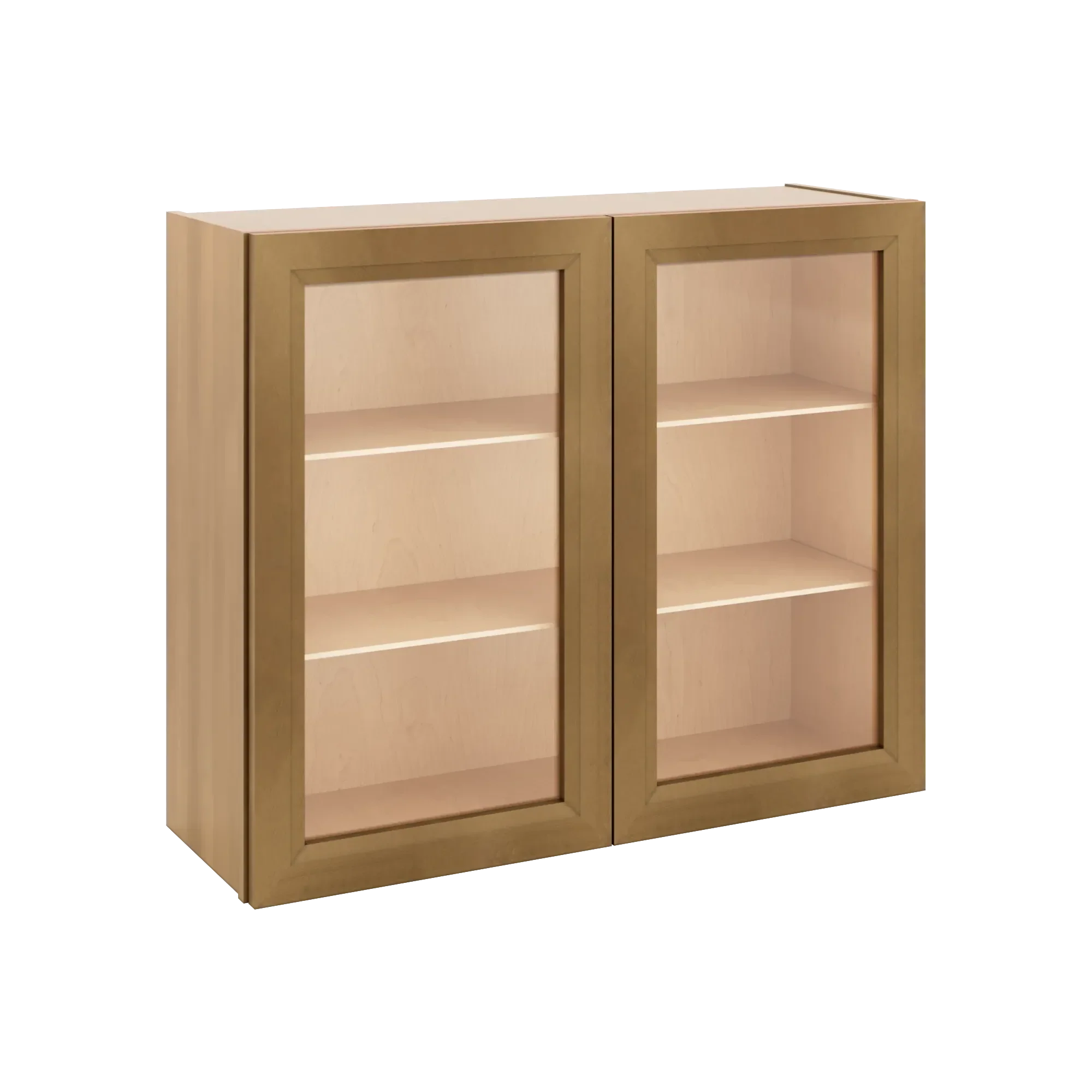 J&K Butterscotch B8 Wall Glass Cabinet - 36" W x 30" H (No Glass Insert)