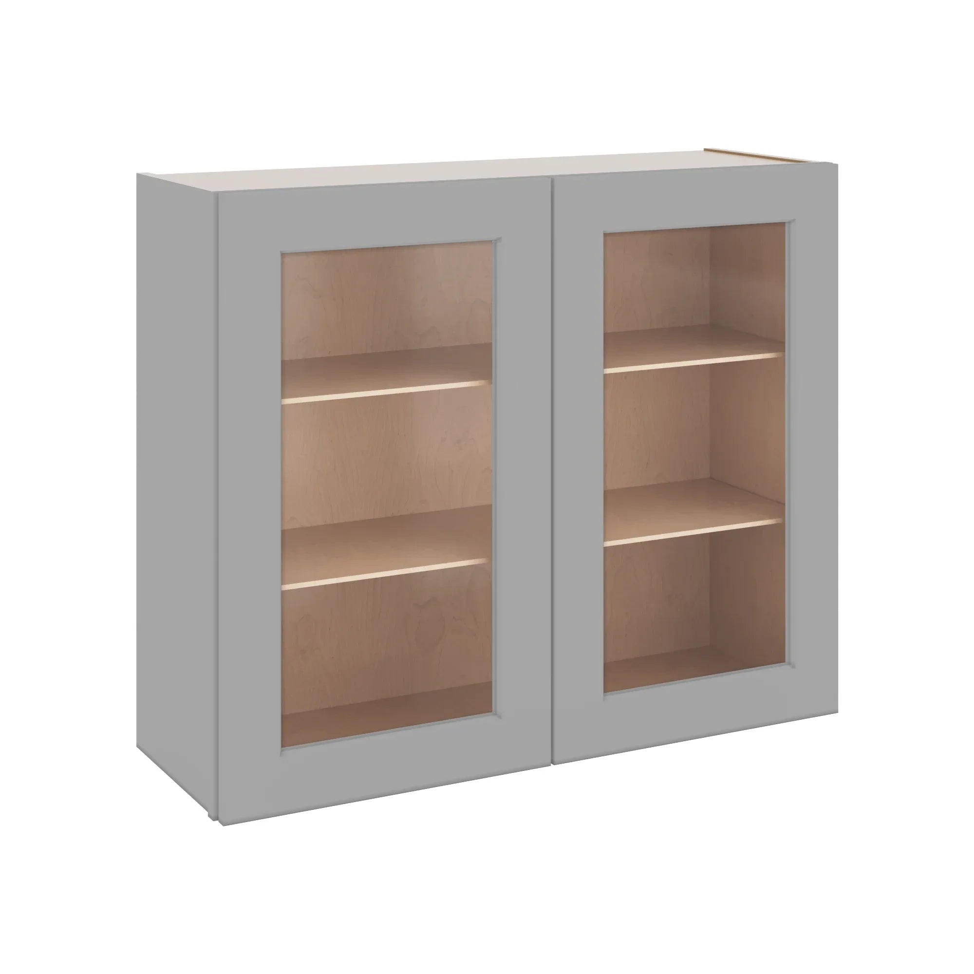 J&K Castle Grey S5 Wall Glass Cabinet - 36" W x 30" H (No Glass Insert)