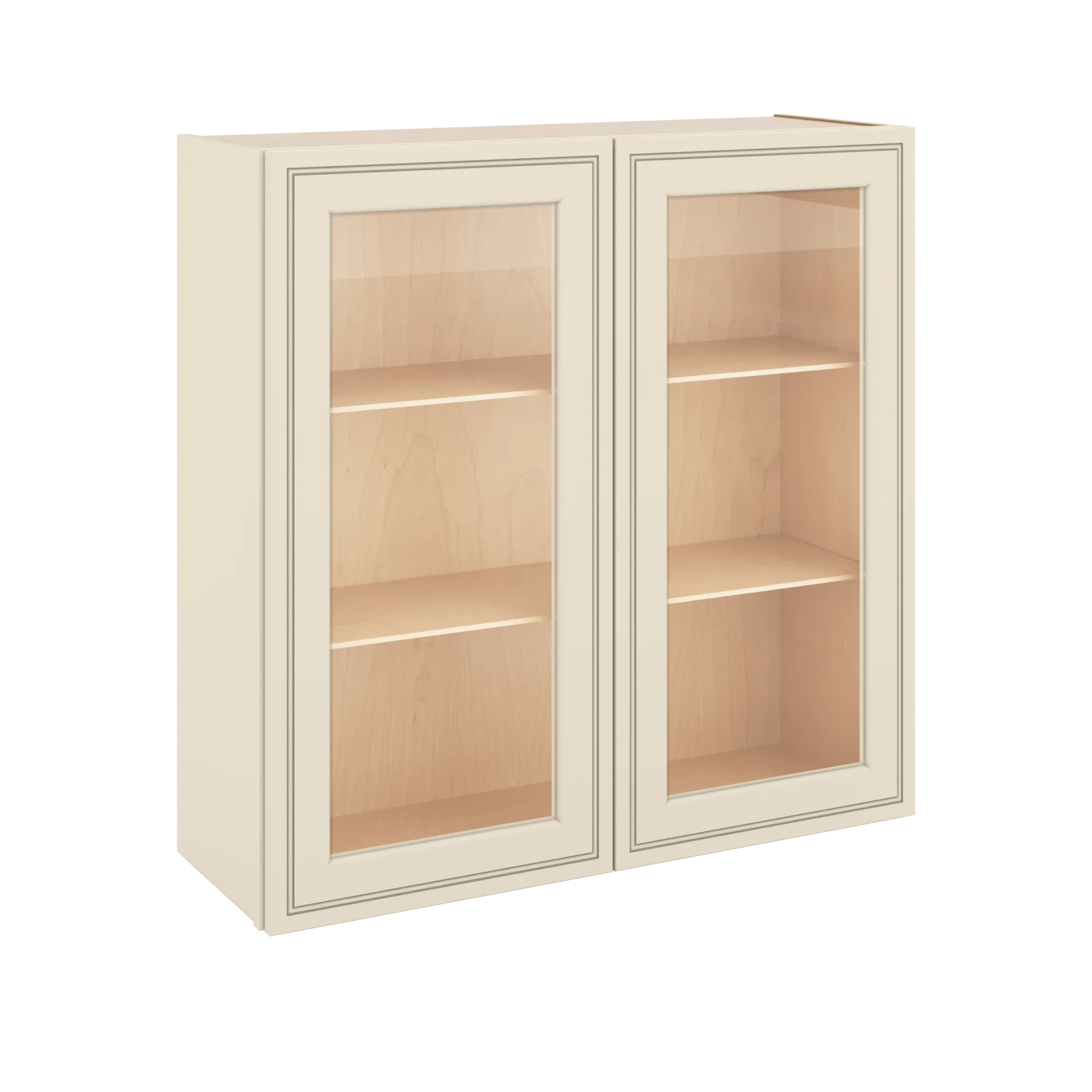 J&K Pearl Glazed H9 Wall Glass Cabinet - 36" W x 36" H (No Glass Insert)
