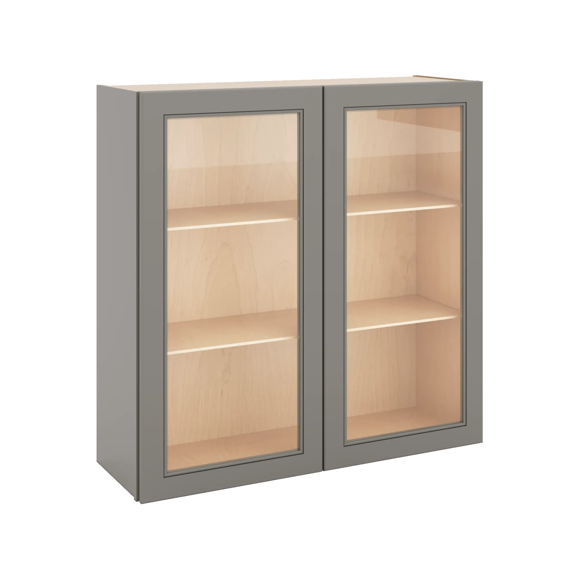 J&K Greige K3 Wall Glass Cabinet - 36" W x 36" H (No Glass Insert)