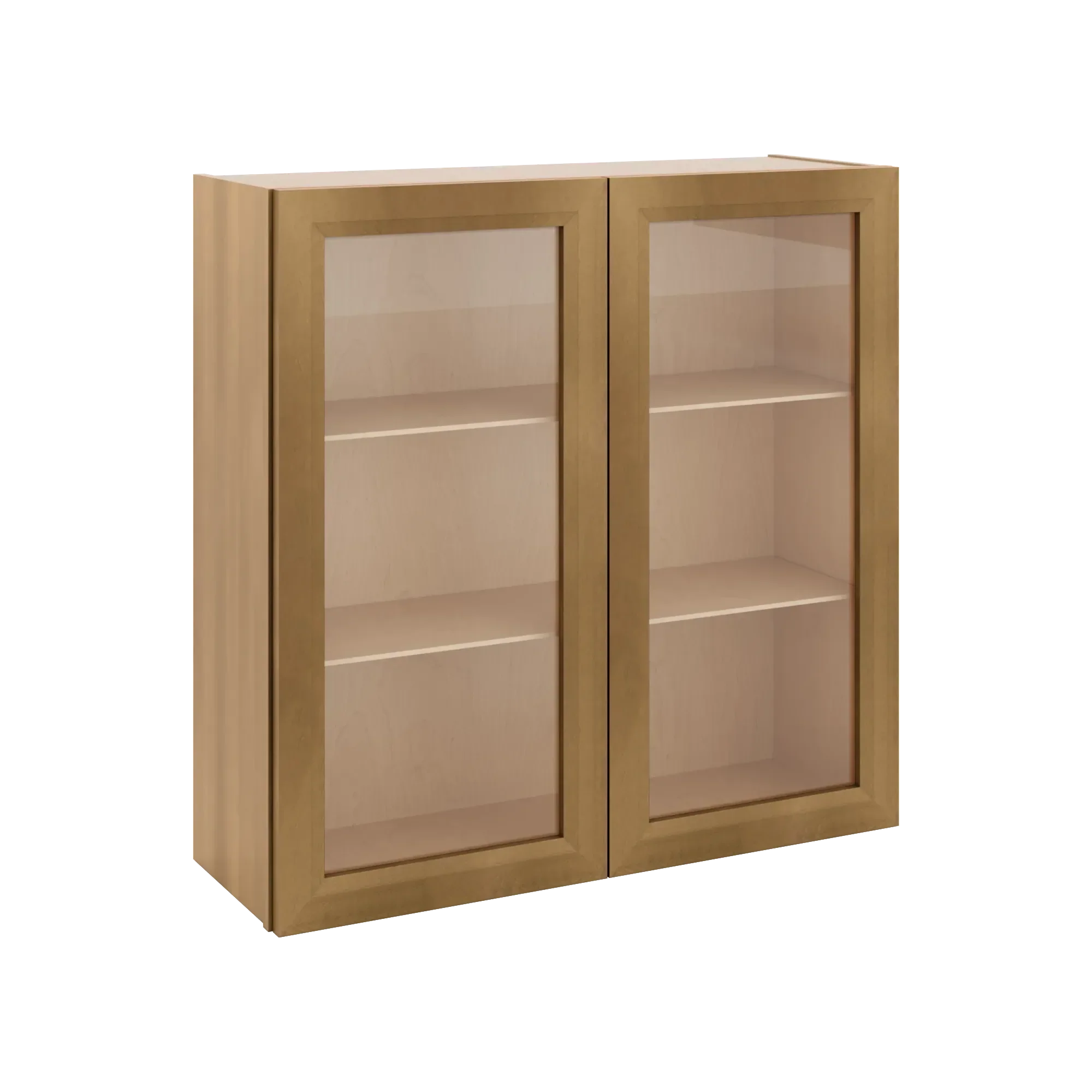 J&K Butterscotch B8 Wall Glass Cabinet - 36" W x 36" H (No Glass Insert)