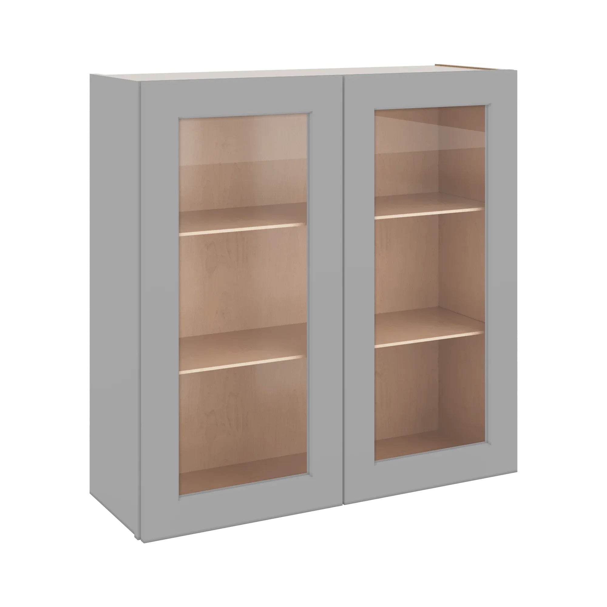 J&K Castle Grey S5 Wall Glass Cabinet - 36" W x 36" H (No Glass Insert)