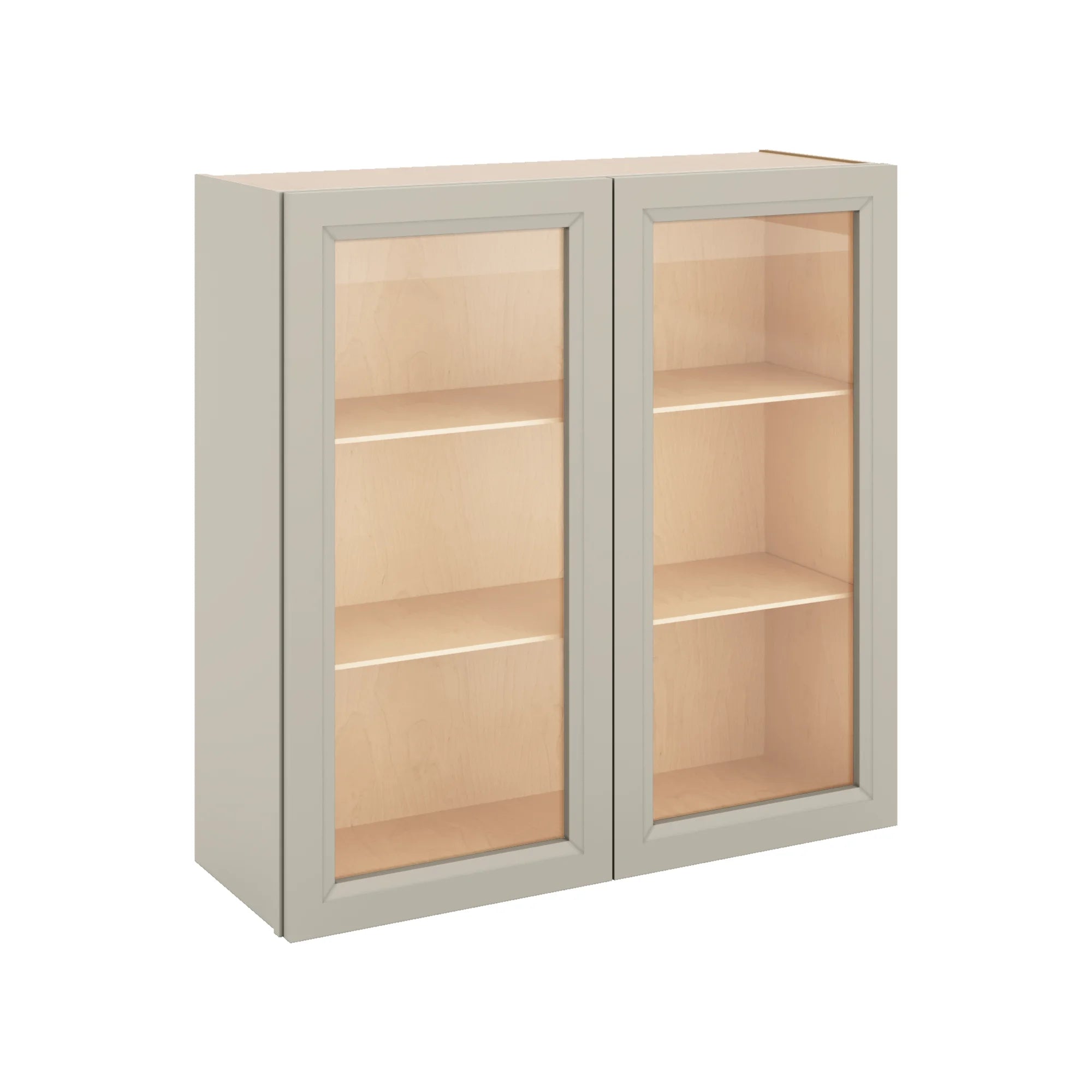 J&K Pebble B6 Wall Glass Cabinet - 36" W x 36" H (No Glass Insert)
