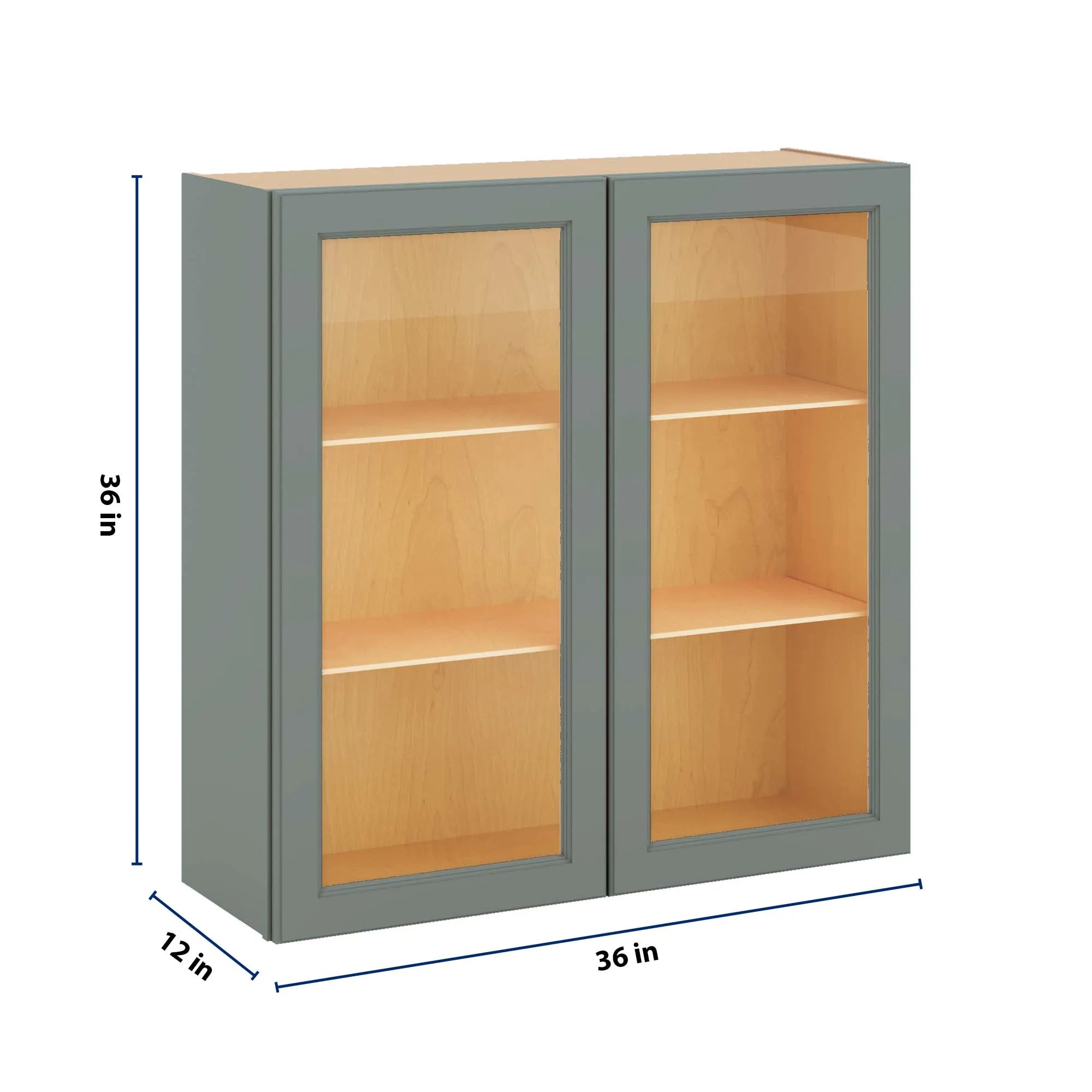 J&K Sage E3 Wall Glass Cabinet - 36" W x 36" H (No Glass Insert)