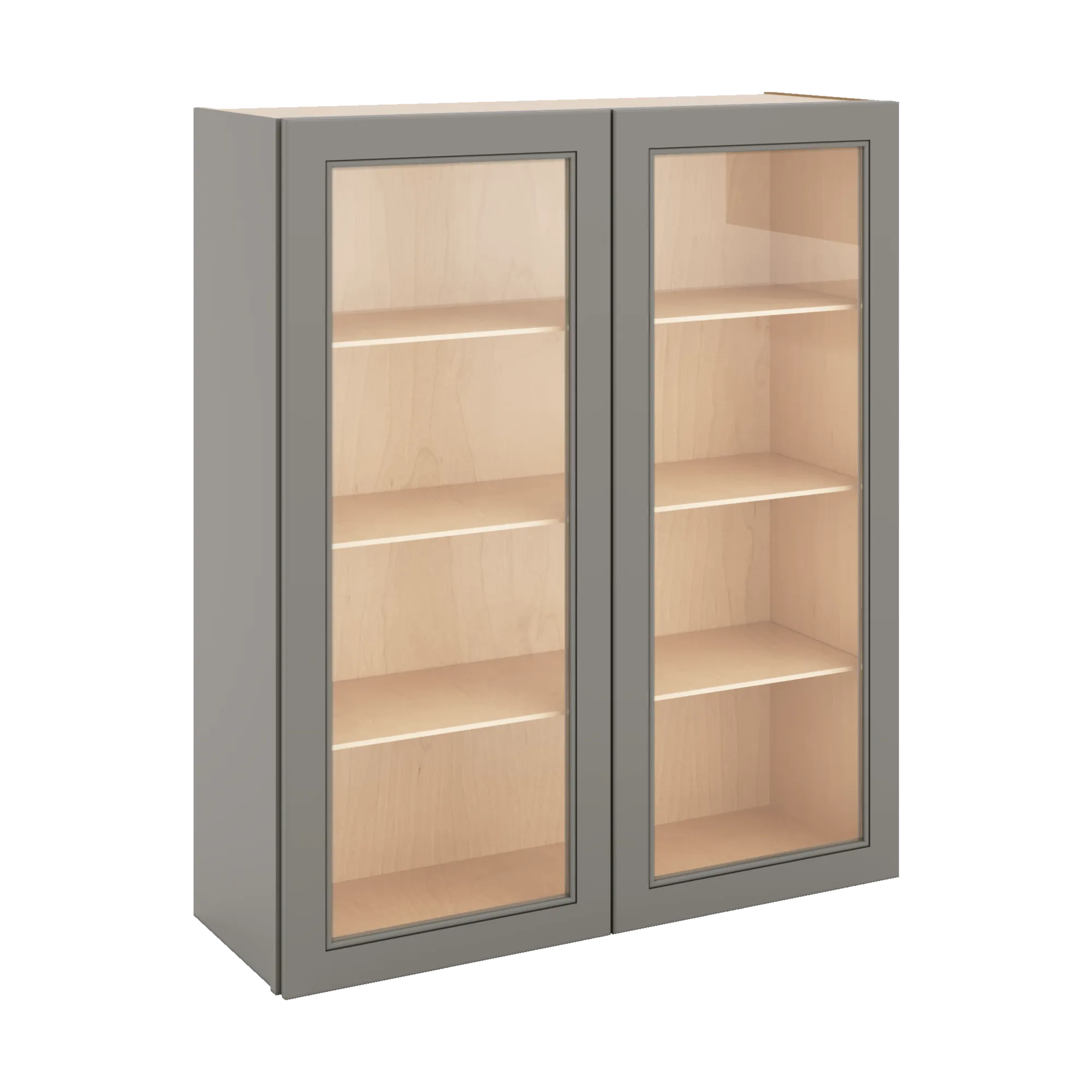 J&K Greige K3 Wall Glass Cabinet - 36" W x 42" H (No Glass Insert)