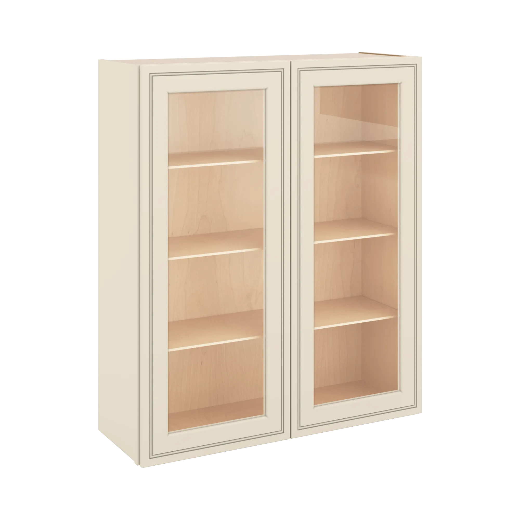 J&K Pearl Glazed H9 Wall Glass Cabinet - 36" W x 42" H (No Glass Insert)