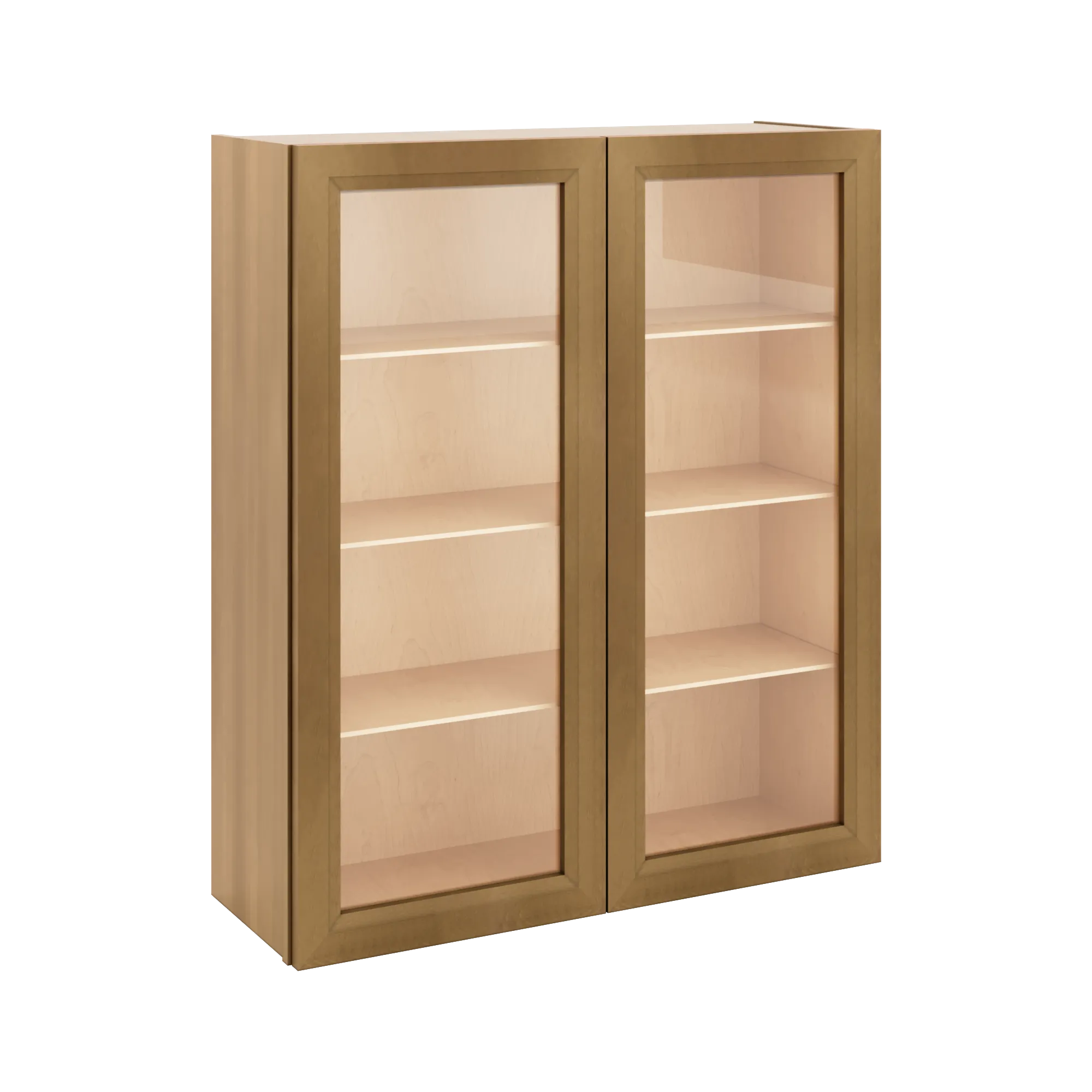 J&K Butterscotch B8 Wall Glass Cabinet - 36" W x 42" H (No Glass Insert)