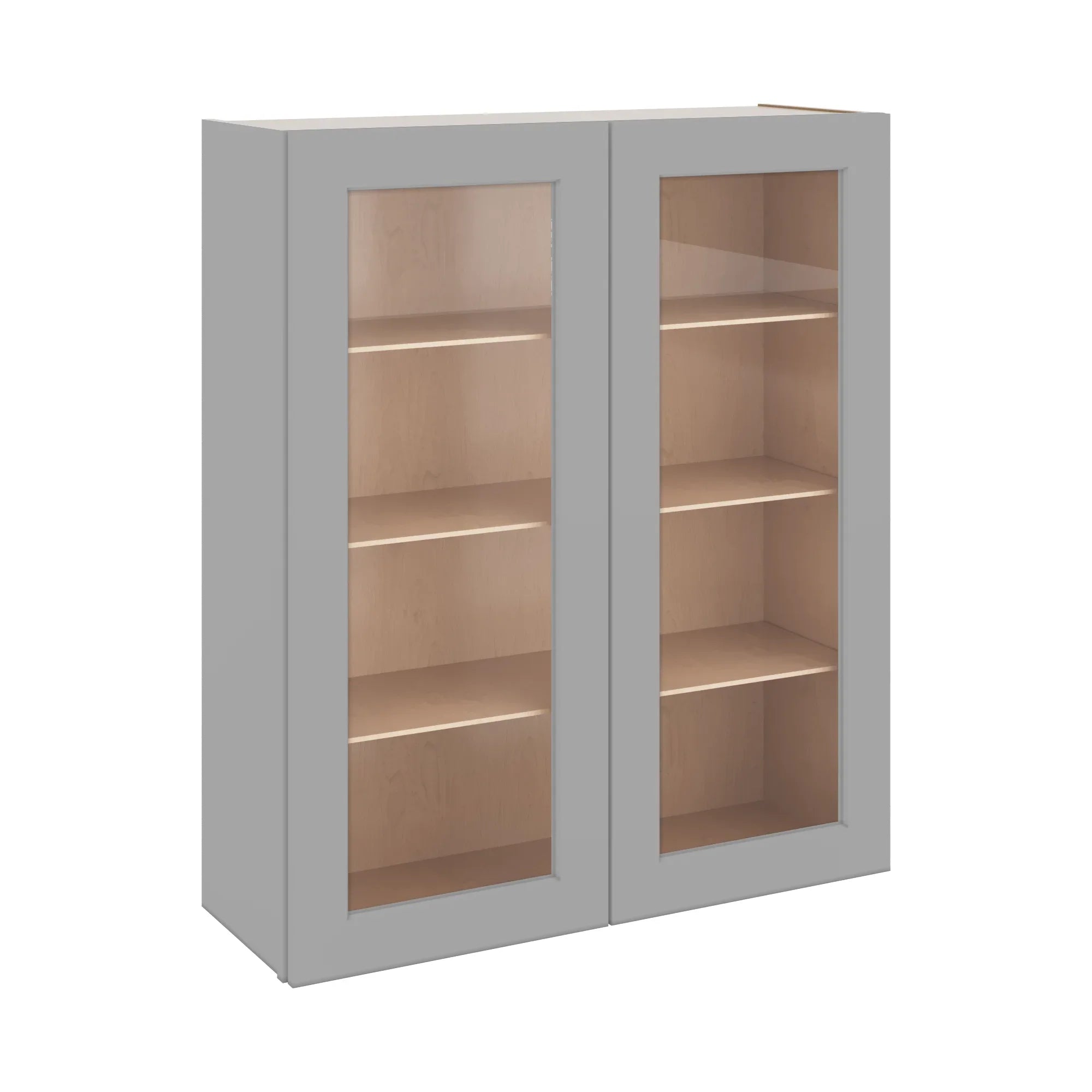 J&K Castle Grey S5 Wall Glass Cabinet - 36" W x 42" H (No Glass Insert)
