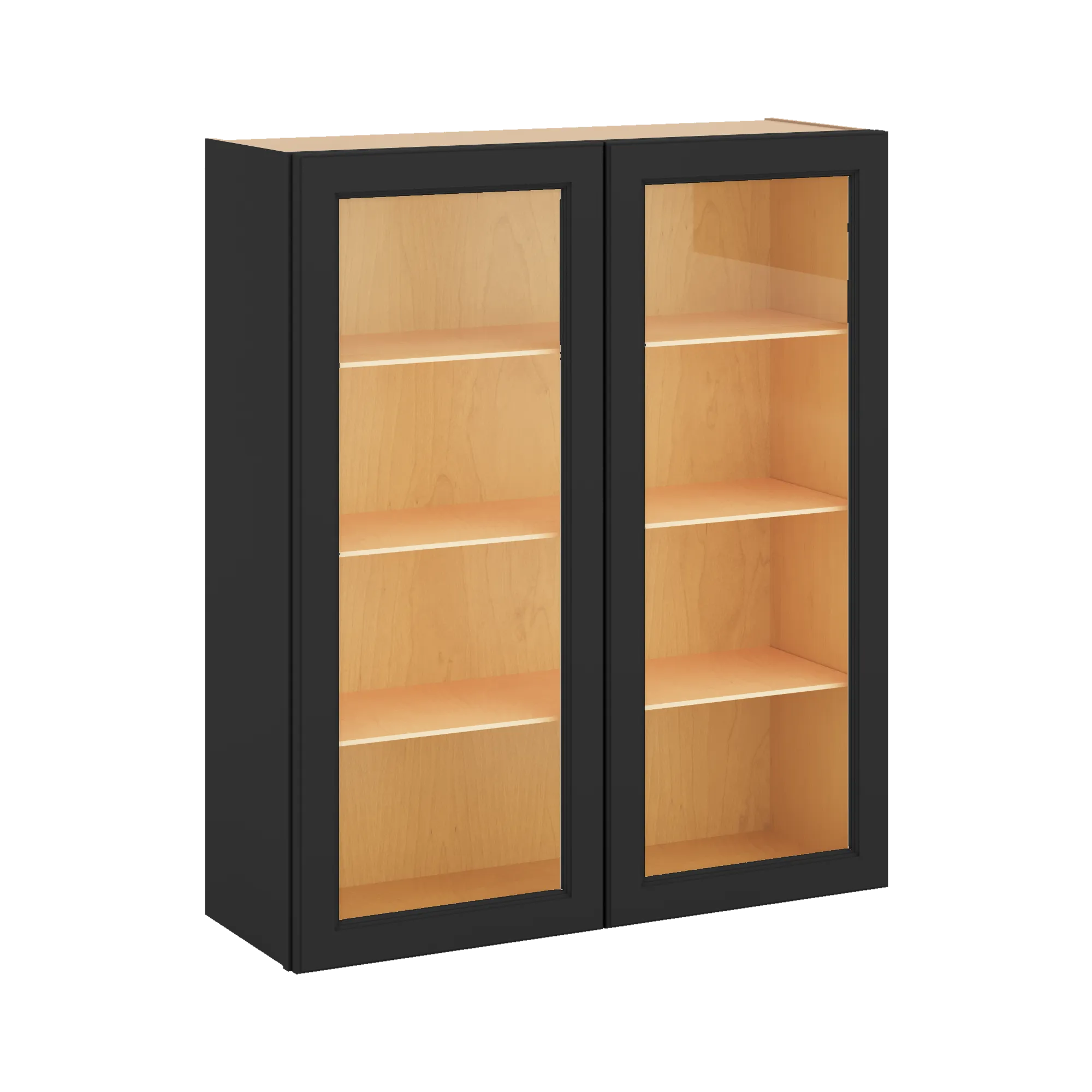 J&K Charcoal E2 Wall Glass Cabinet - 36" W x 42" H (No Glass Insert)