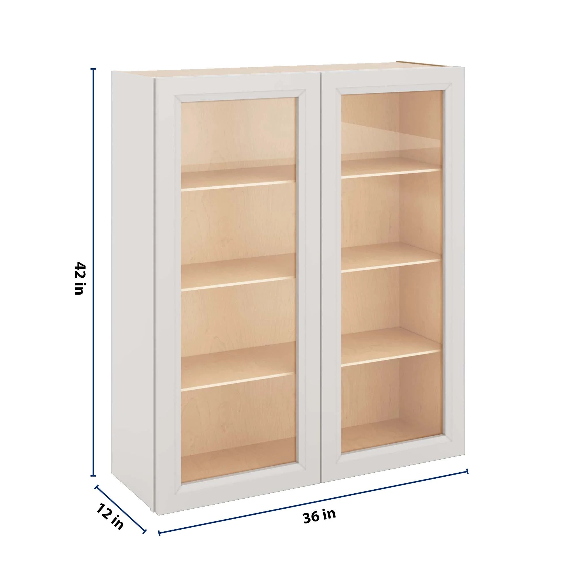 J&K Pure B5 Wall Glass Cabinet - 36" W x 42" H (No Glass Insert)