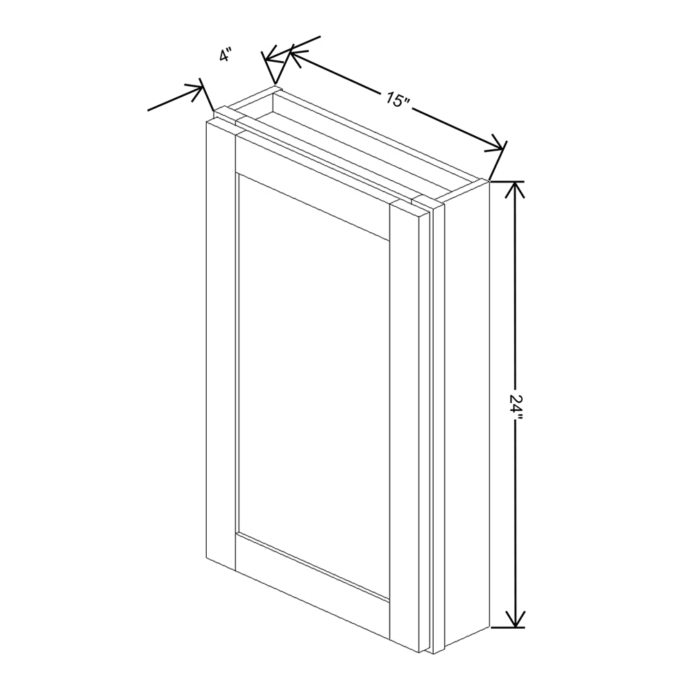 Wolf Classic Grantley White Paint 15"W X 24"H Medicine Cabinet
