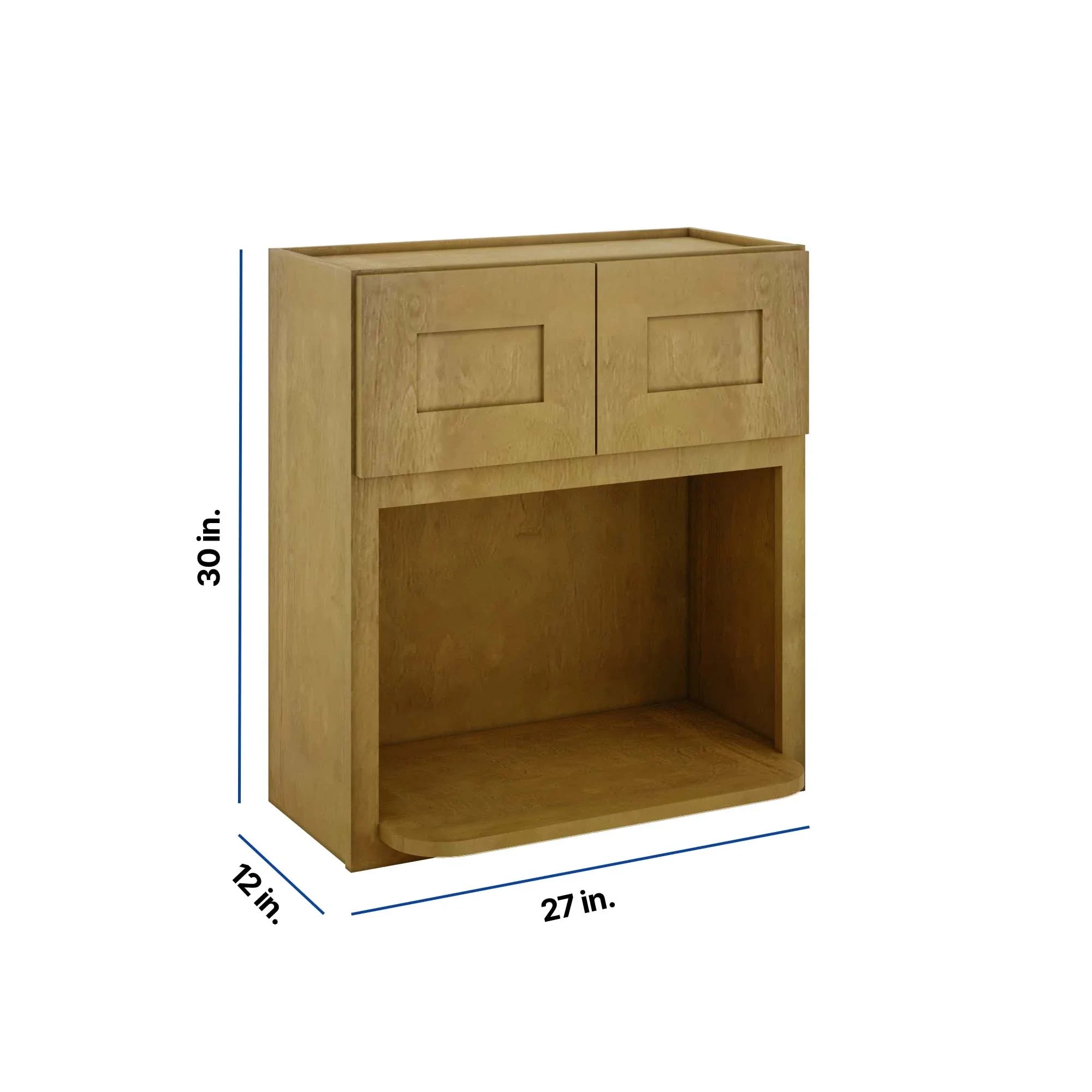 Modernform Cabinet Natural Shaker 27" W X 30" H X 12" D Microwave w/Bottom Shelf