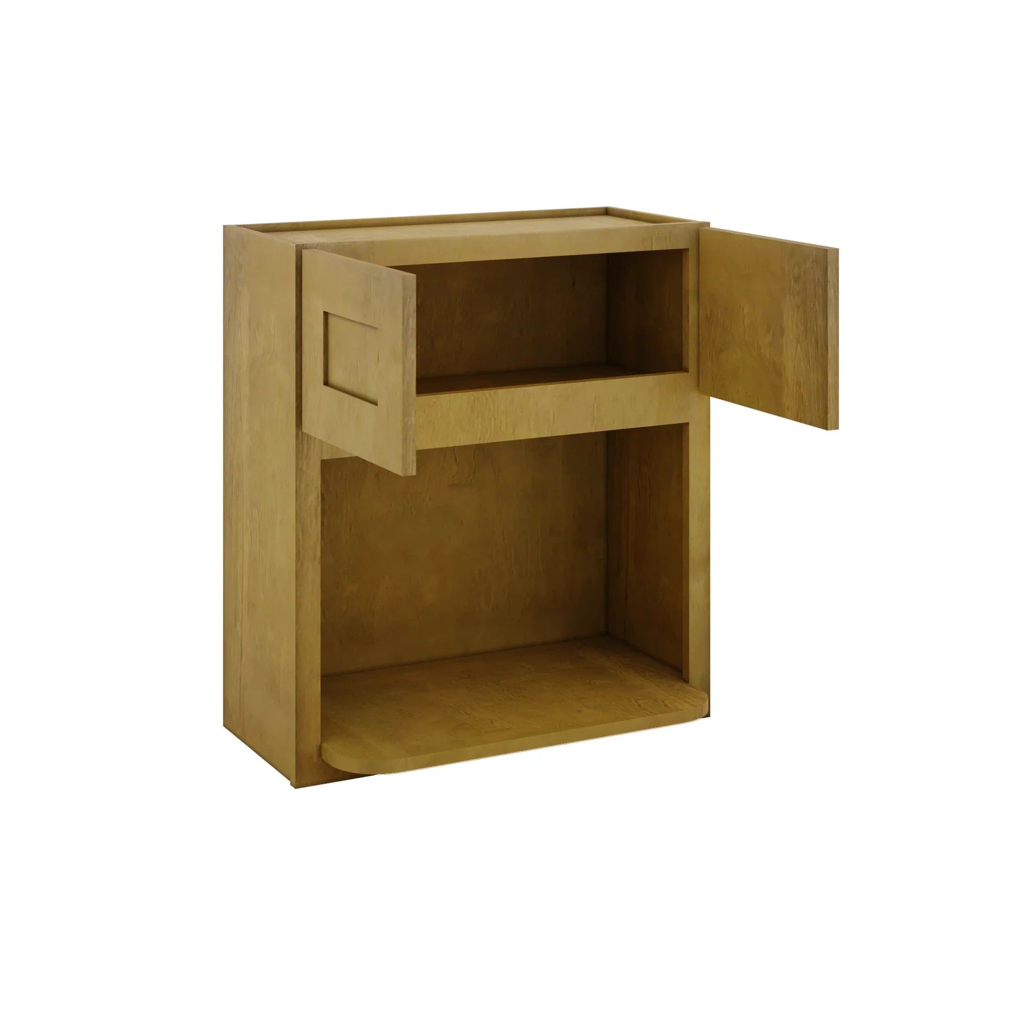 Modernform Cabinet Natural Shaker 27" W X 30" H X 12" D Microwave w/Bottom Shelf