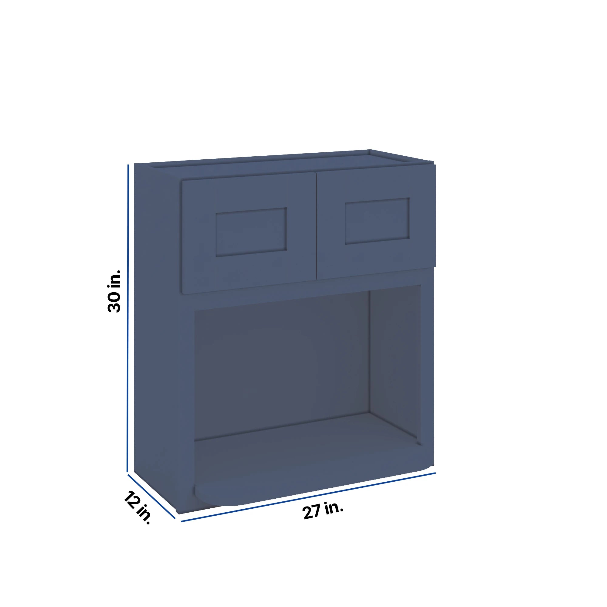 Modernform Cabinet Signature Blue 27" W X 30" H X 12" D Microwave w/Bottom Shelf