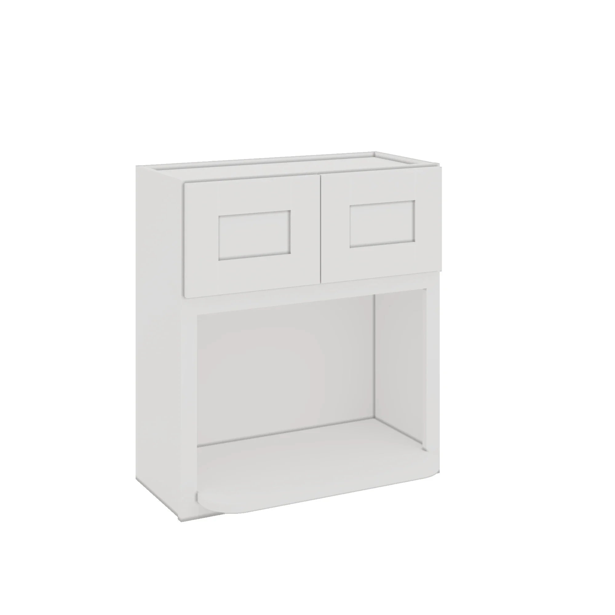 Modernform Cabinet White Shaker 27" W X 30" H X 12" D Microwave w/Bottom Shelf