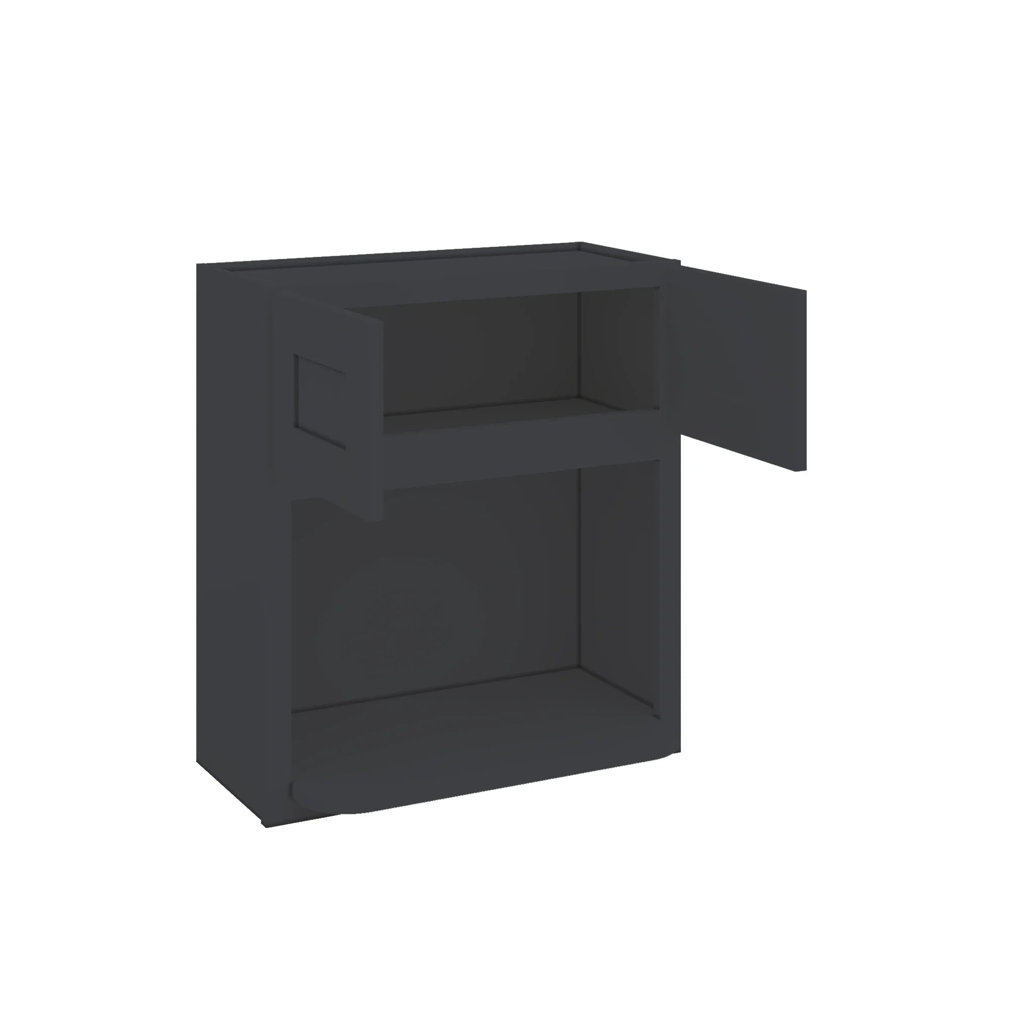 Modernform Cabinet Onyx Black Shaker 27" W X 30" H X 12" D Microwave w/Bottom Shelf