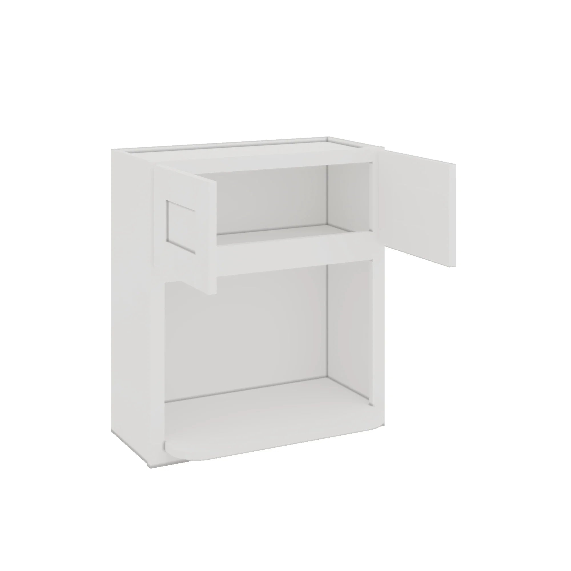 Modernform Cabinet White Shaker 27" W X 30" H X 12" D Microwave w/Bottom Shelf