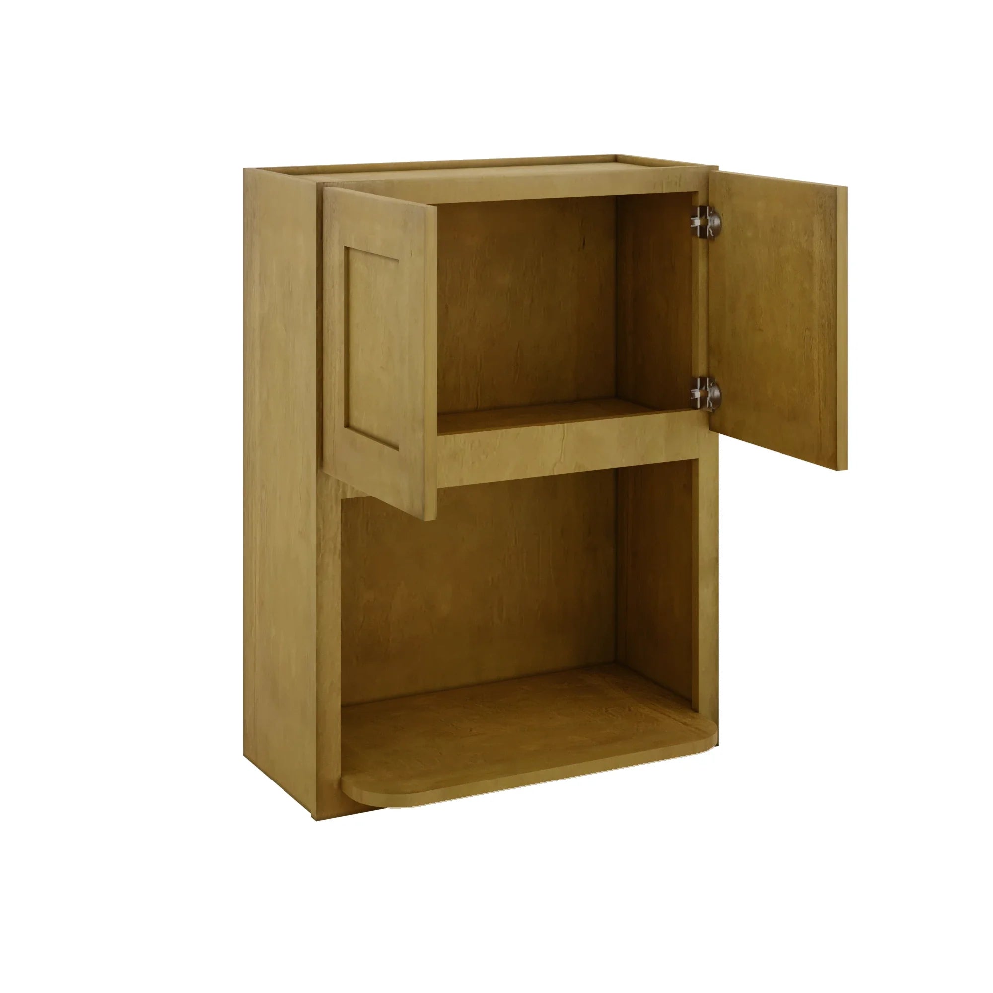 Modernform Cabinet Natural Shaker 27" W X 36" H X 12" D Microwave w/Bottom Shelf