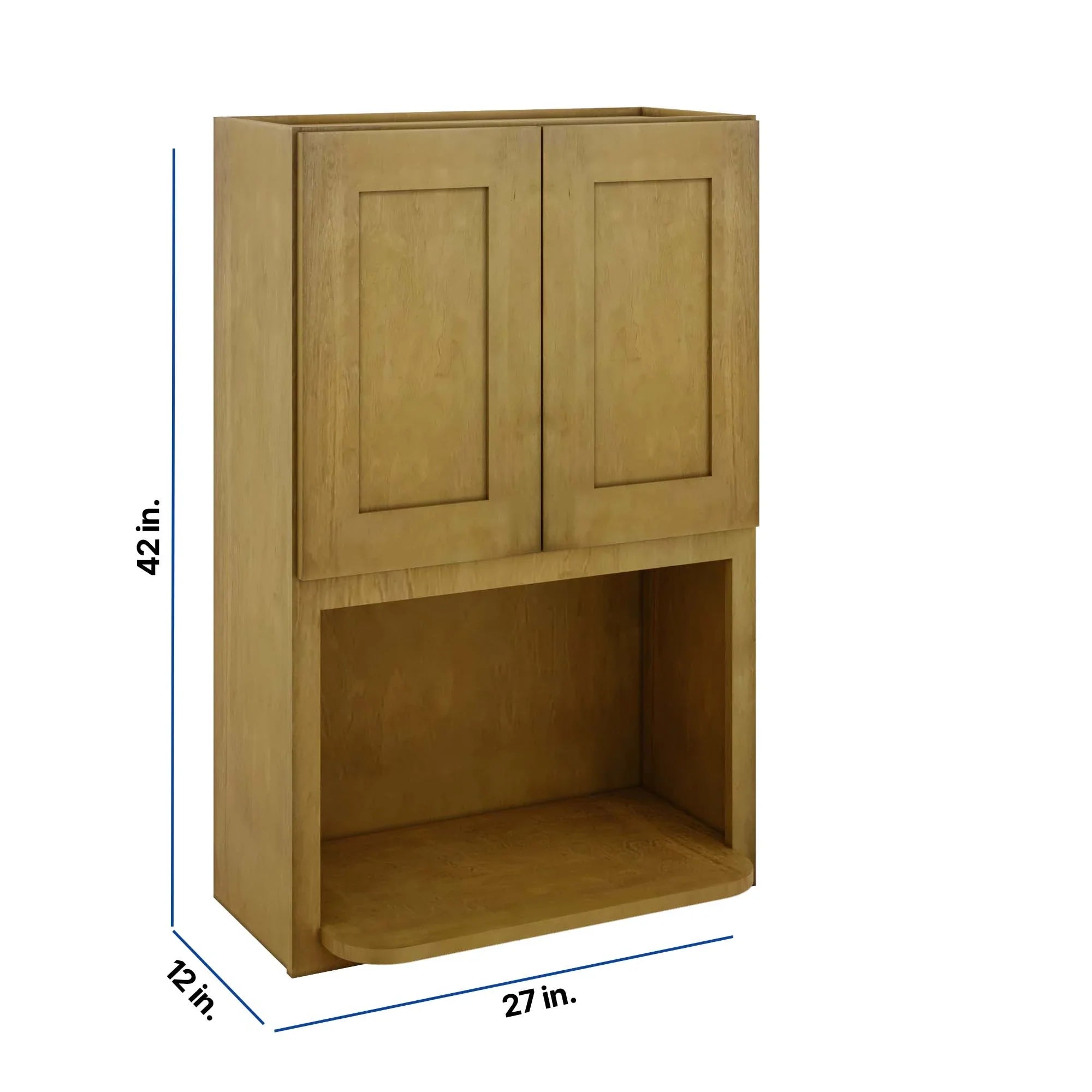 Modernform Cabinet Natural Shaker 27" W X 42" H X 12" D Microwave w/Bottom Shelf