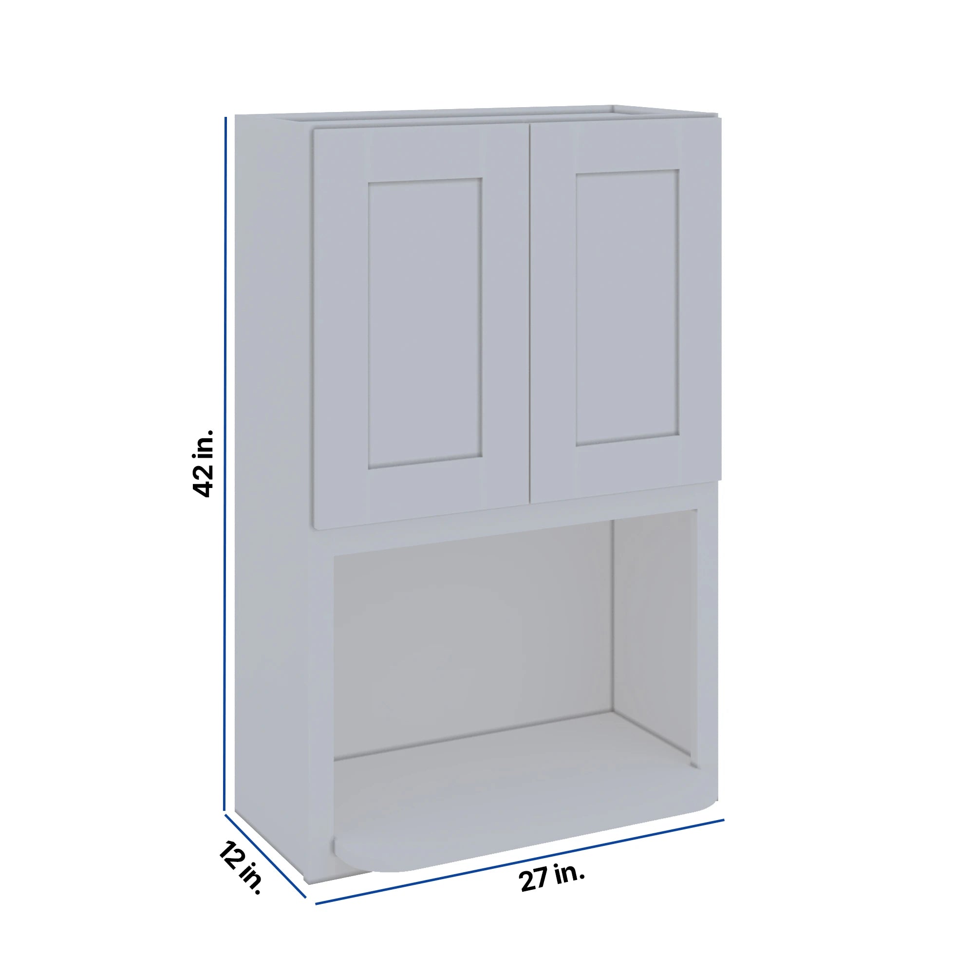 Modernform Cabinet Grey Shaker 27" W X 42" H X 12" D Microwave w/Bottom Shelf