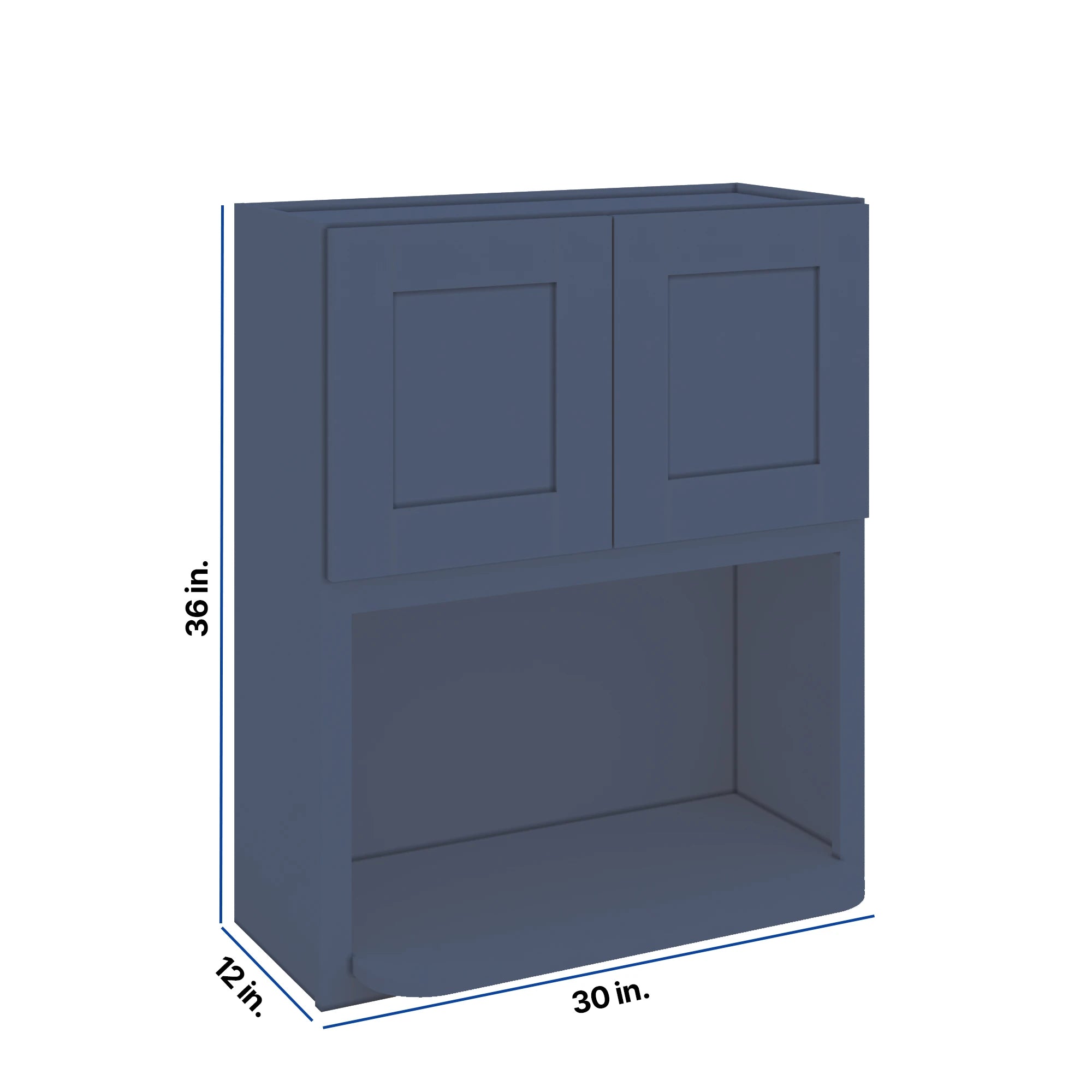 Modernform Cabinet Signature Blue 30" W X 36" H X 12" D Microwave w/Bottom Shelf