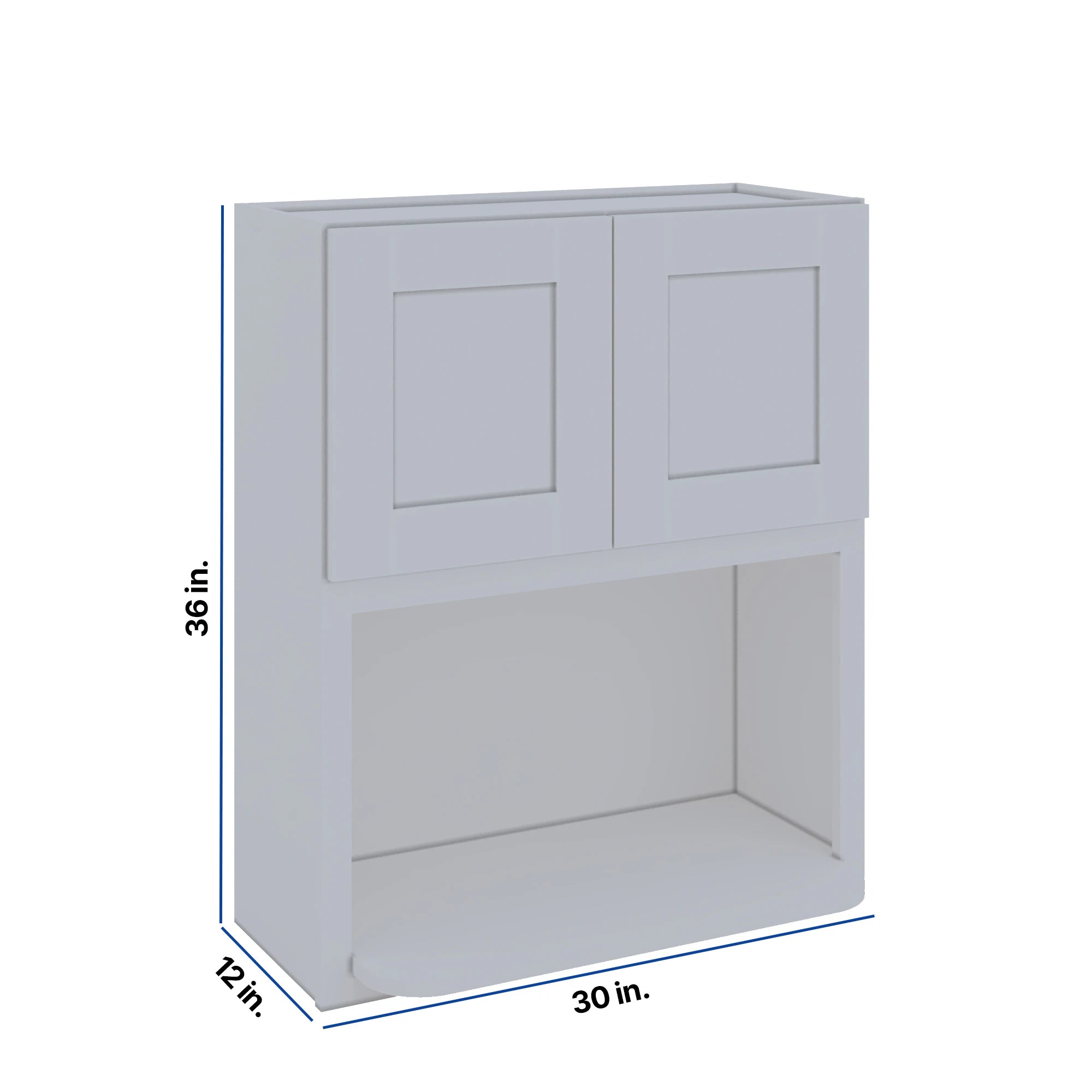 Modernform Cabinet Grey Shaker 30" W X 36" H X 12" D Microwave w/Bottom Shelf