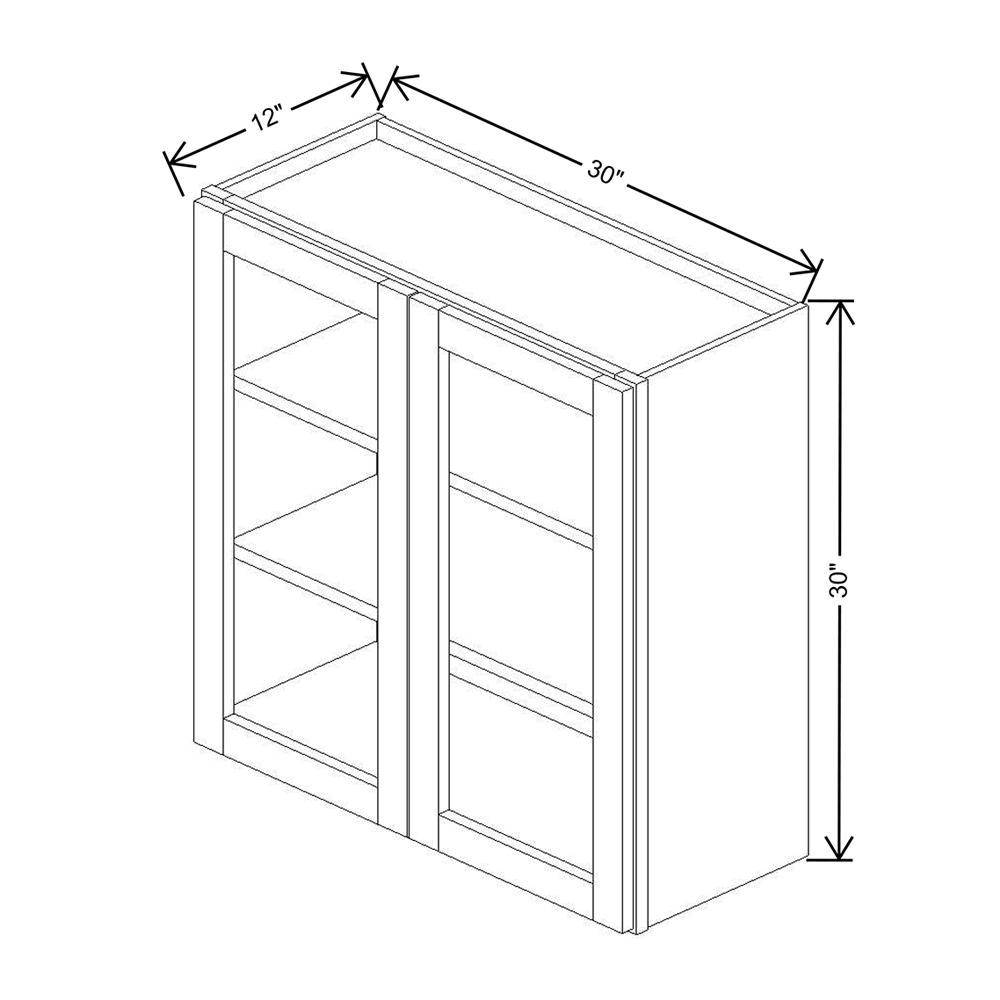 Wolf Classic Dartmouth 5-Piece Hazelnut Stain 30"W X 30"H Wall Prepped for Glass (Glass is NOT included)