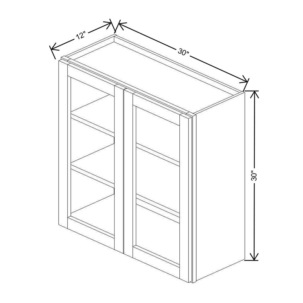 Wolf Classic York Grey Stain 30"W X 30"H Wall Prepped for Glass (Glass is NOT included)