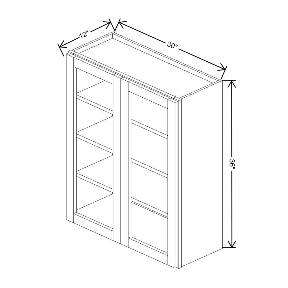 Wolf Classic Hazelnut Stain Stain 30"W X 30"H Wall Prepped for Glass (Glass is NOT included)