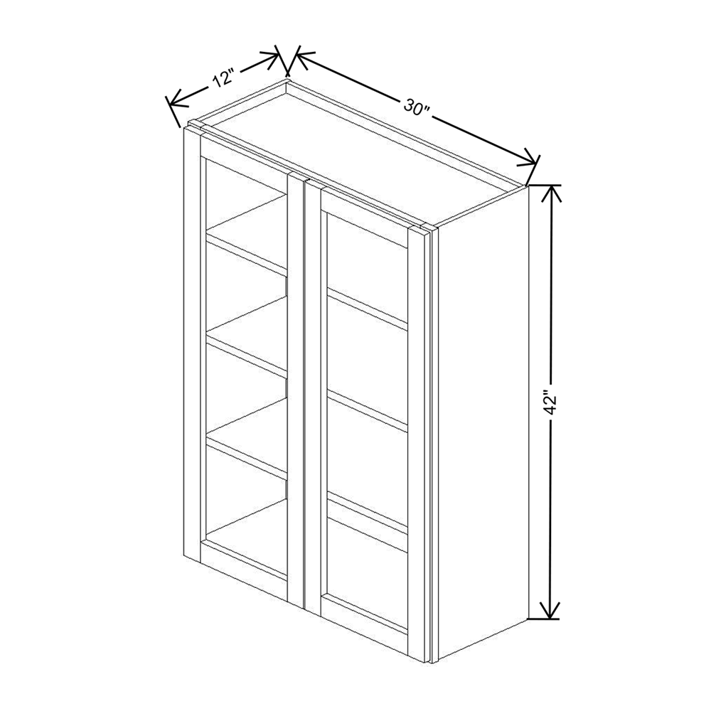 Wolf Classic Dartmouth 5-piece White Paint 30"W X 42"H Wall Prepped for Glass (Glass is NOT included)