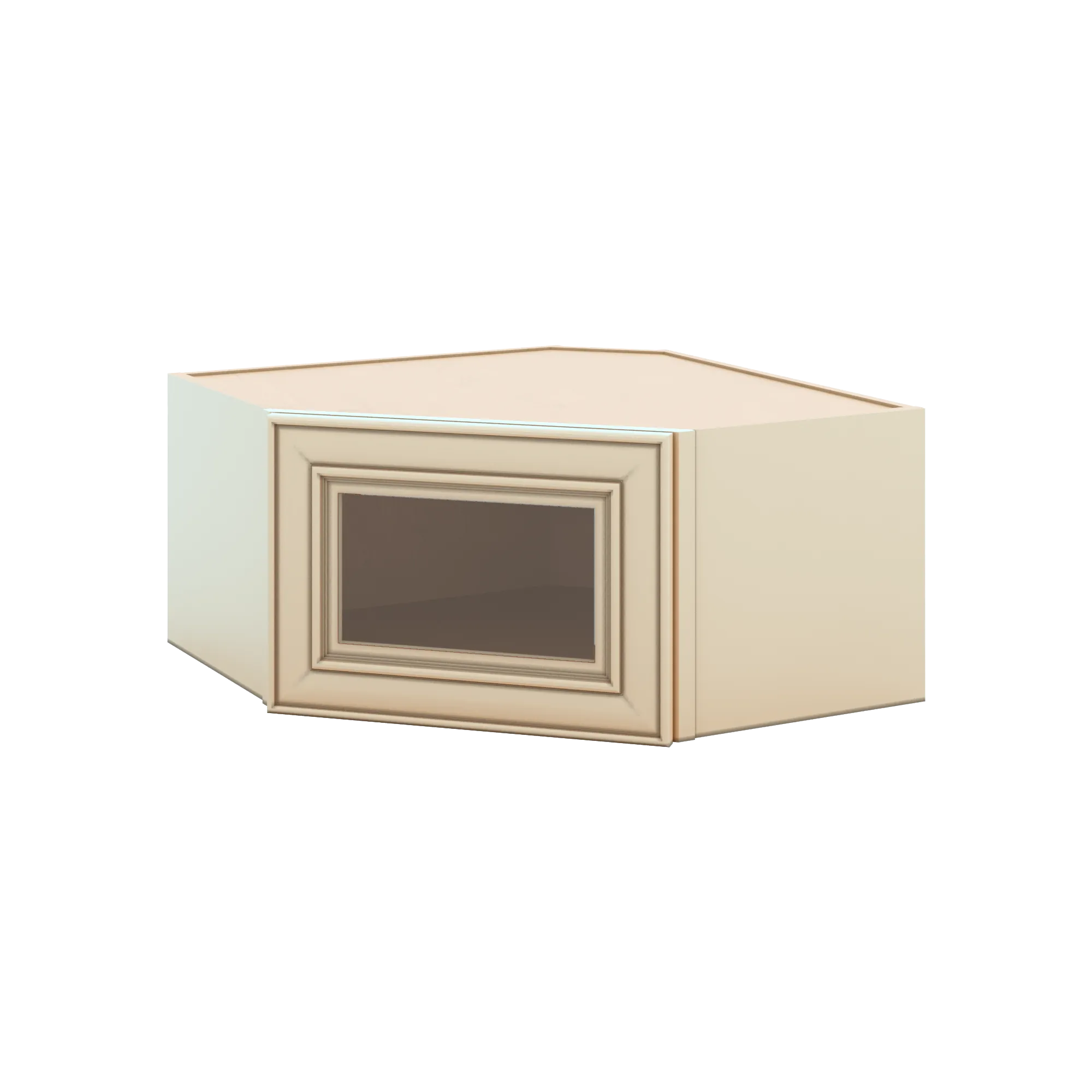 J&K Creme Glazed A7 Wall Diagonal Glass Insert- 24" W x 12" H (No Glass Insert)