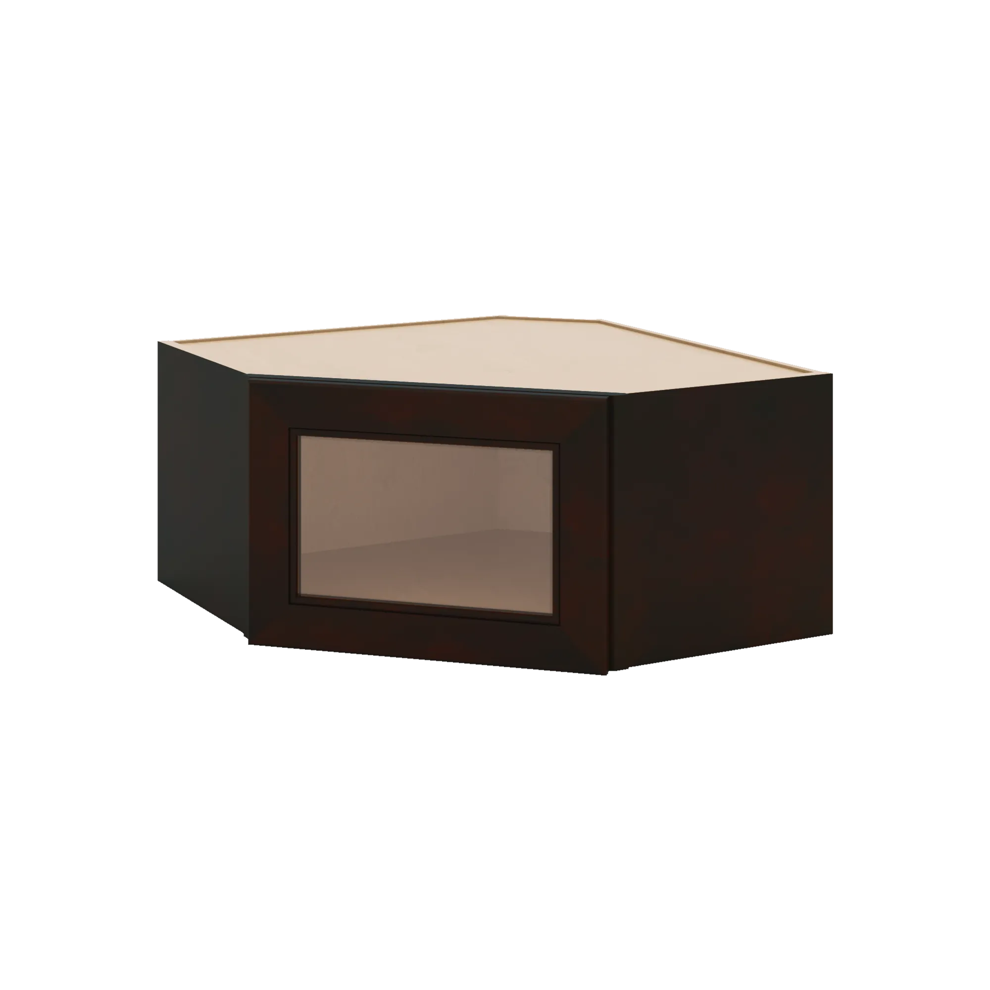 J&K Espresso K8 Wall Diagonal Glass Insert- 24" W x 12" H (No Glass Insert)