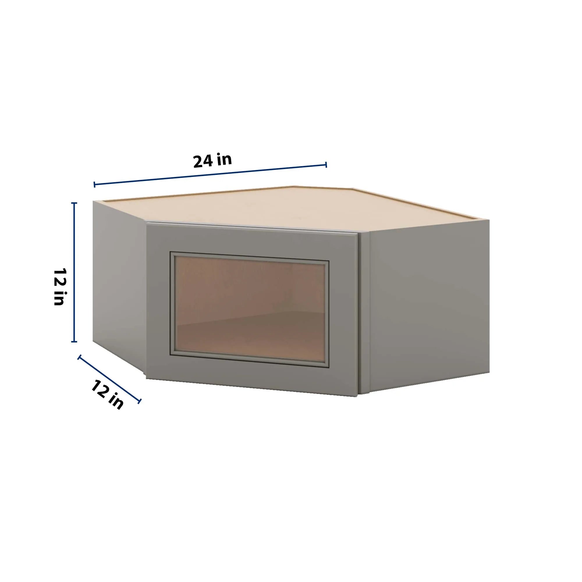 J&K Greige K3 Wall Diagonal Glass Insert- 24" W x 12" H (No Glass Insert)