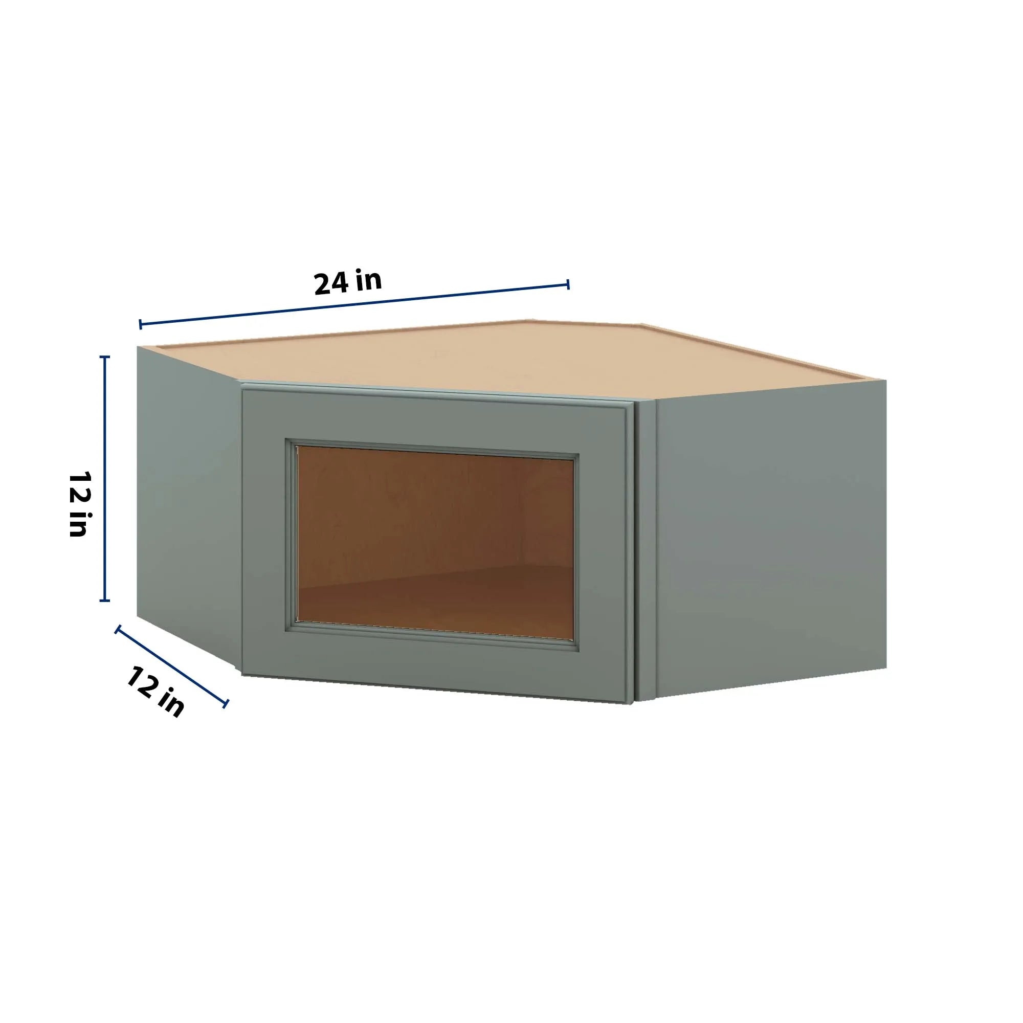 J&K Sage E3 Wall Diagonal Glass Insert- 24" W x 12" H (No Glass Insert)