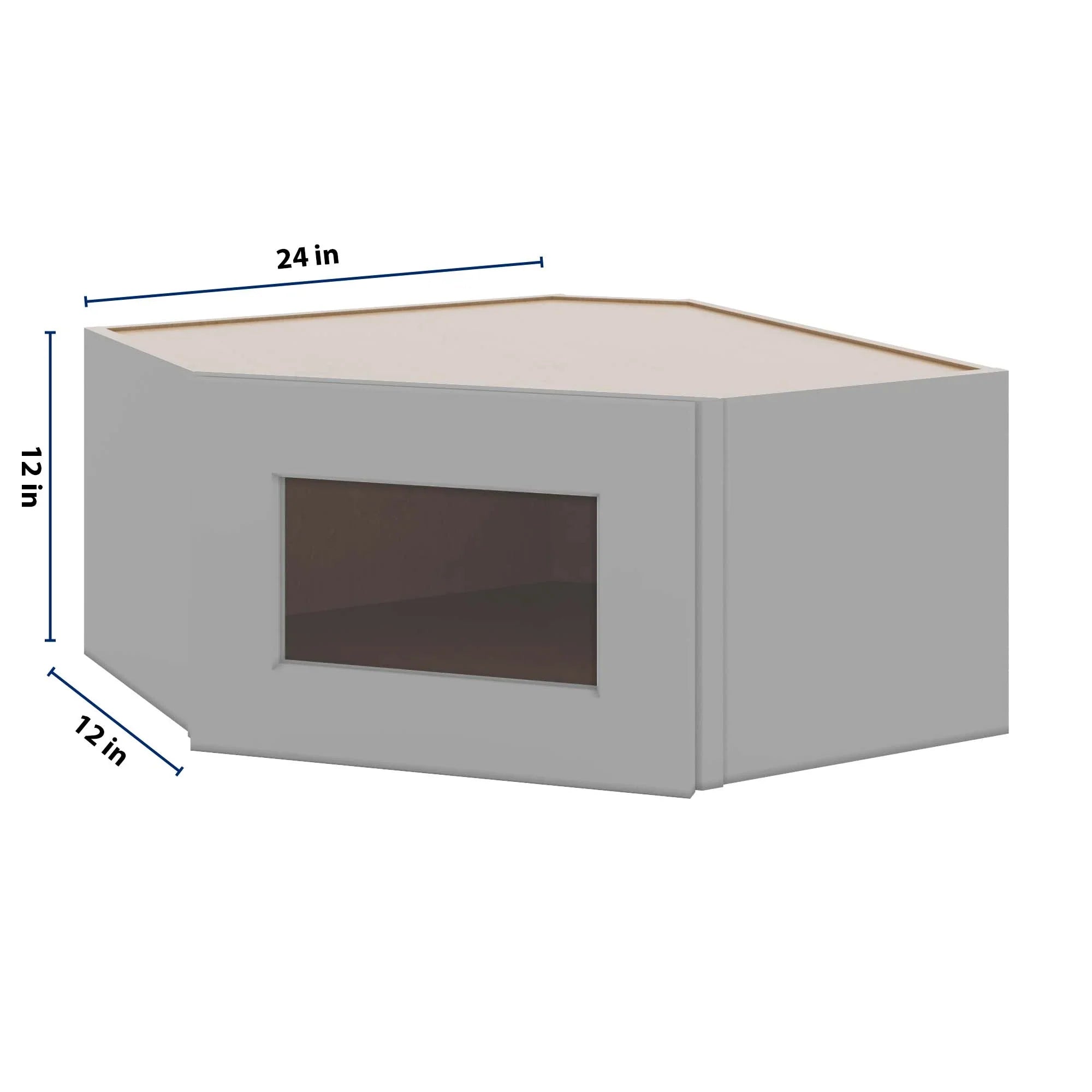 J&K Castle Grey S5 Wall Diagonal Glass Insert- 24" W x 12" H (No Glass Insert)