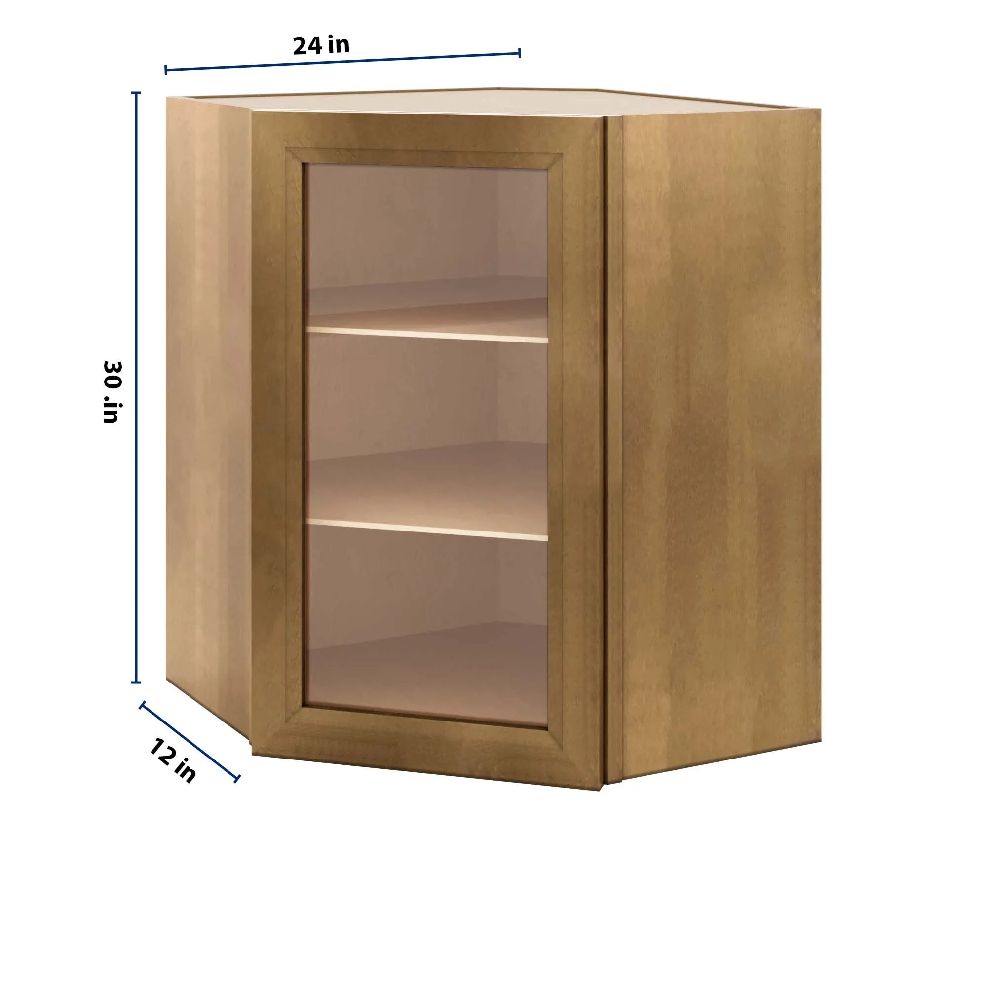 J&K Butterscotch B8 Wall Diagonal Glass Insert- 24" W x 30" H (No Glass Insert)