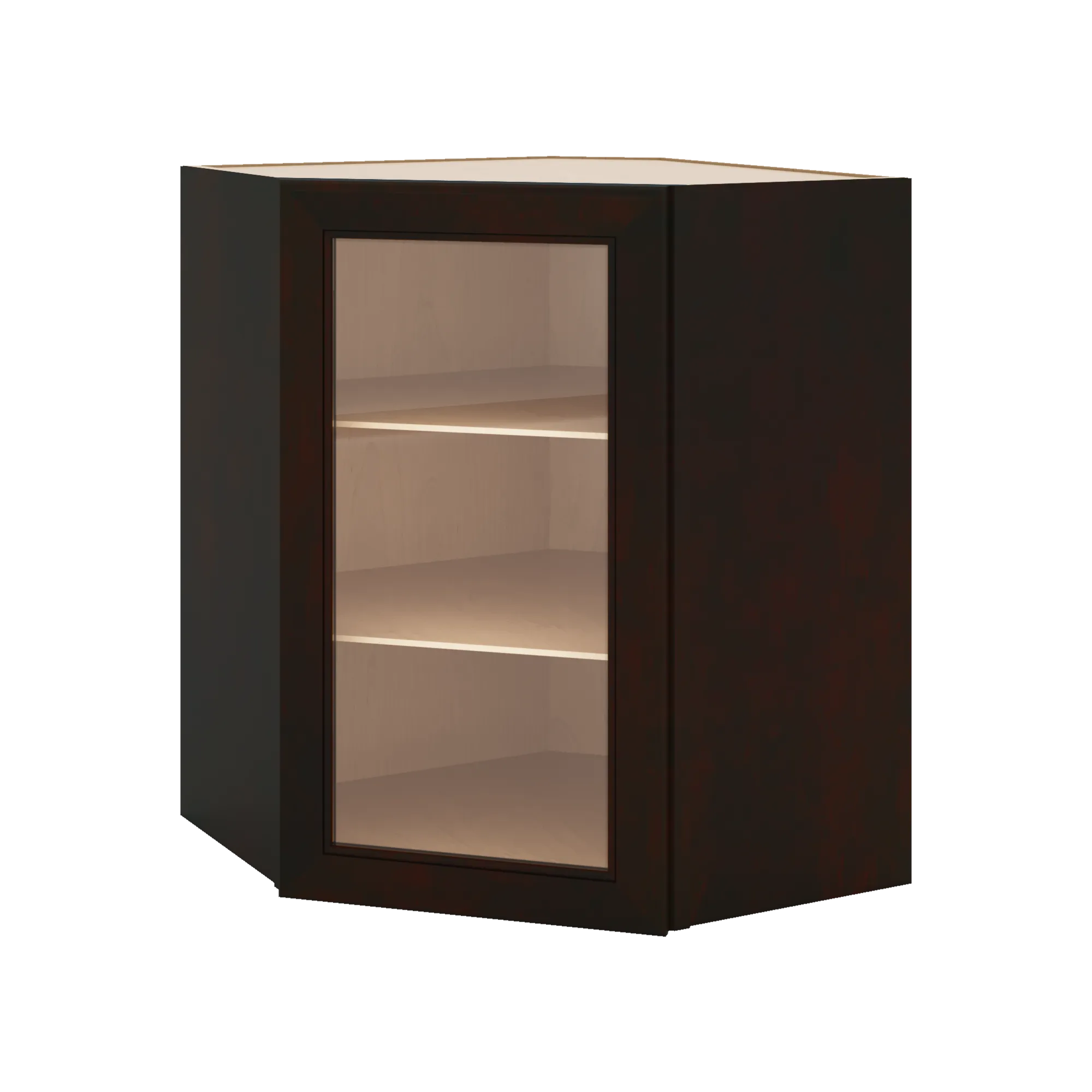 J&K Espresso K8 Wall Diagonal Glass Insert- 24" W x 30" H (No Glass Insert)