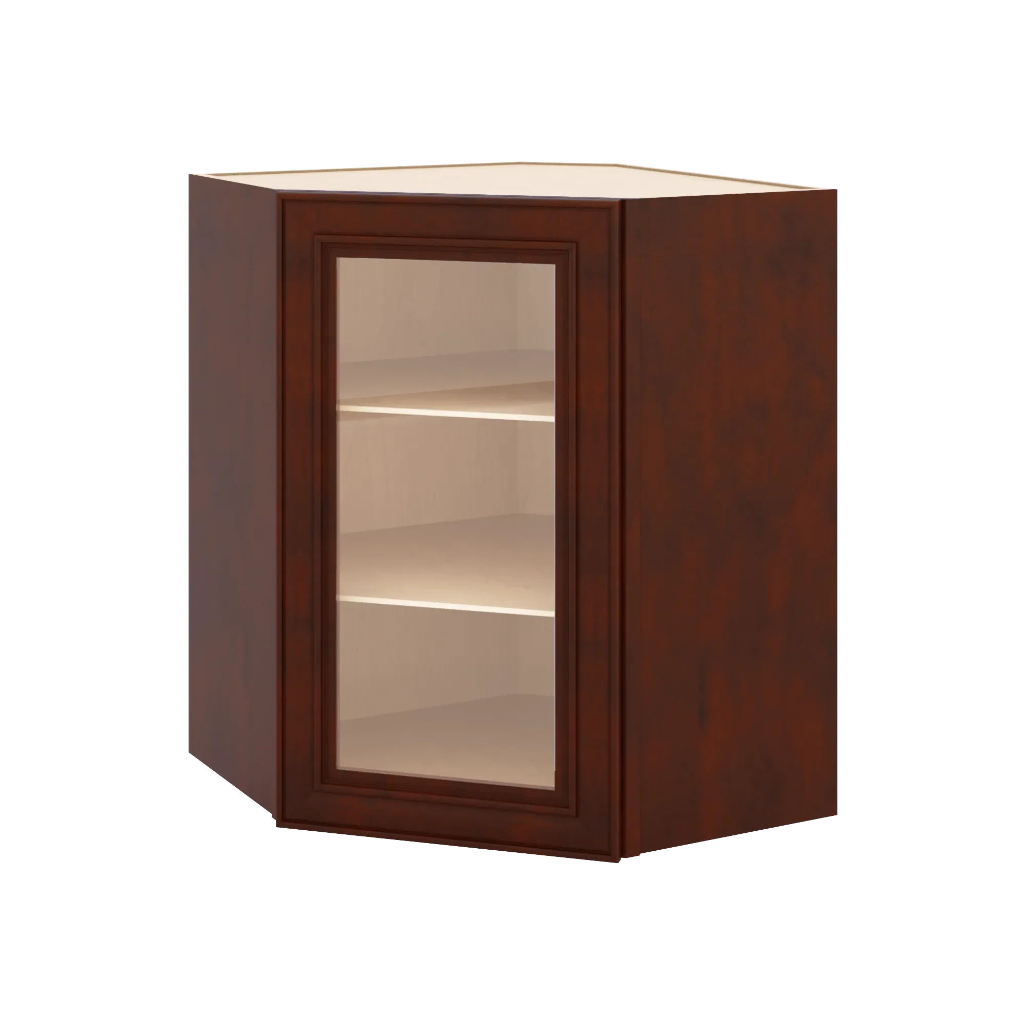 J&K Mahogany J5 Wall Diagonal Glass Insert- 24" W x 30" H (No Glass Insert)