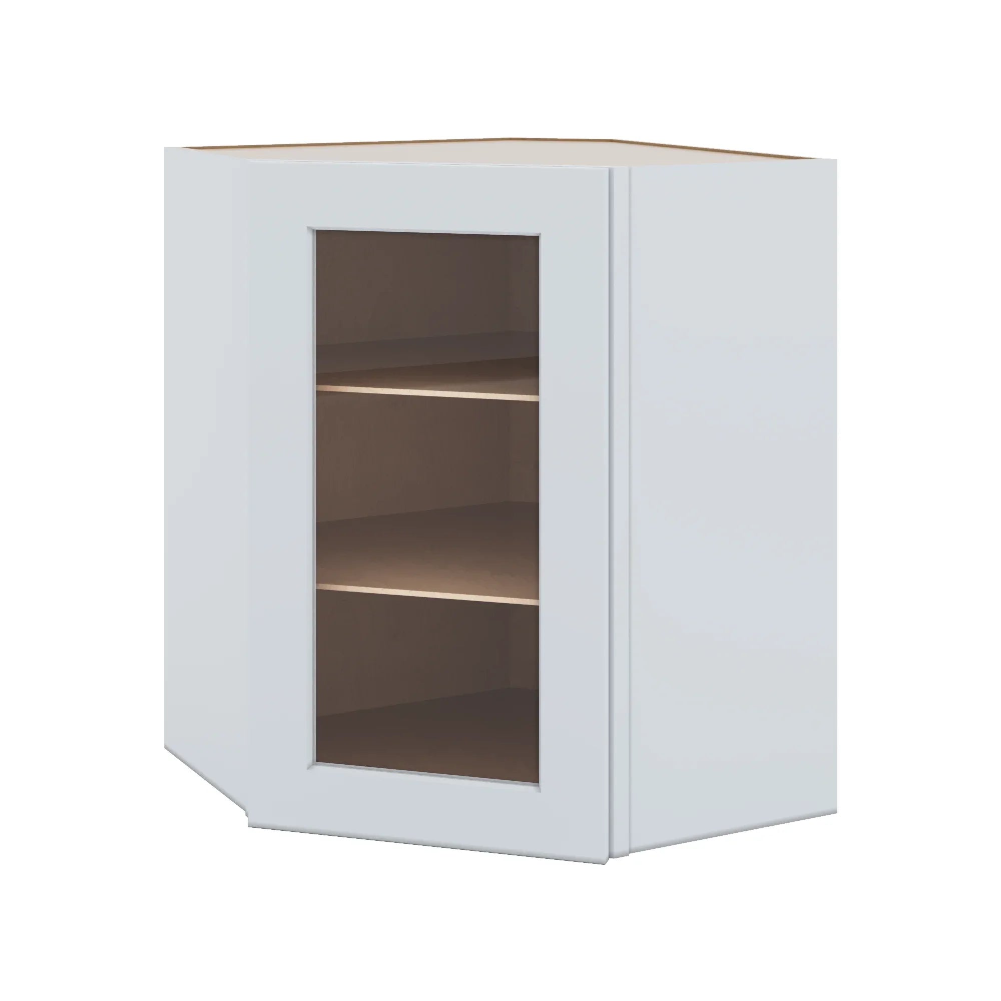 J&K White Shaker S8 Wall Diagonal Glass Insert- 24" W x 30" H (No Glass Insert)