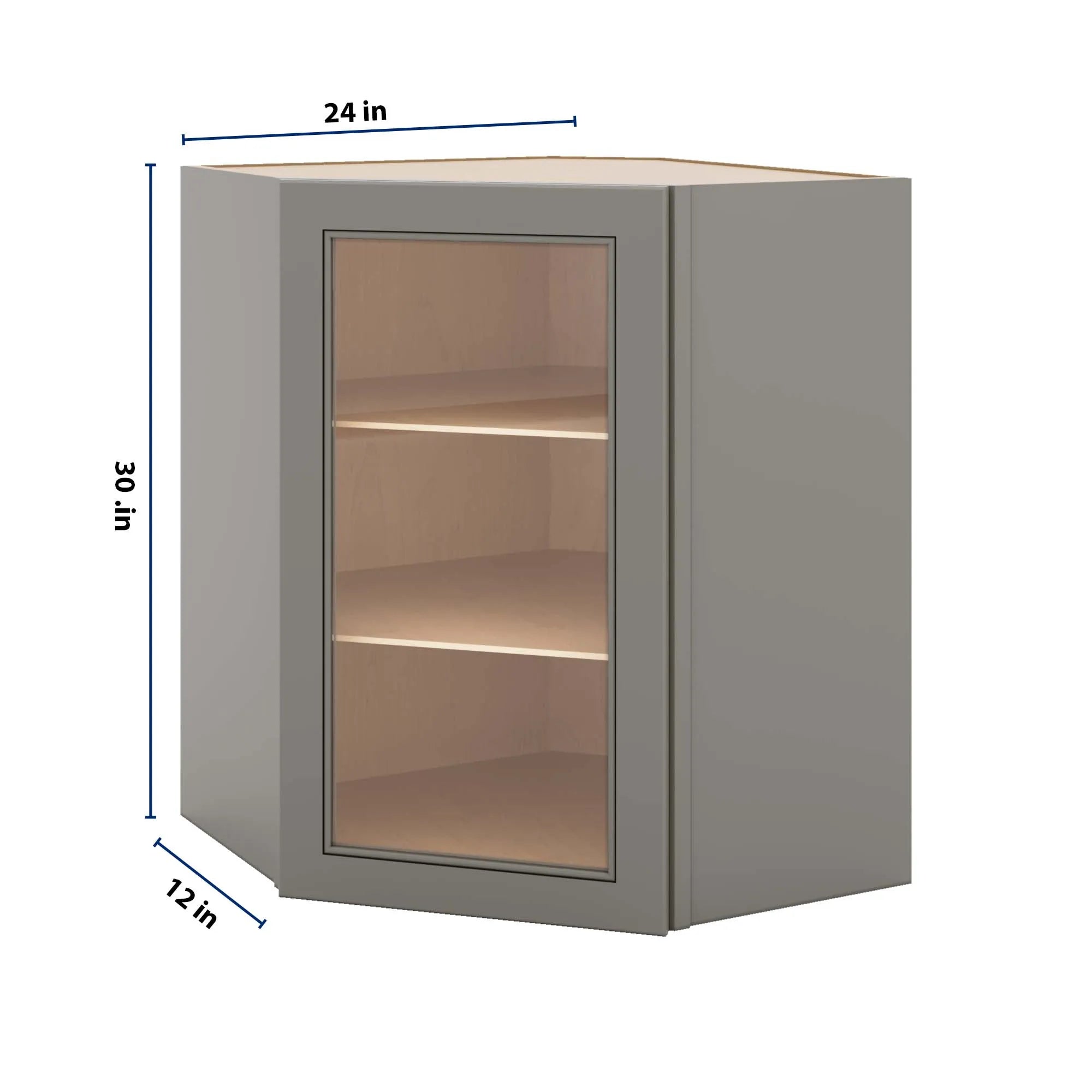 J&K Greige K3 Wall Diagonal Glass Insert- 24" W x 30" H (No Glass Insert)