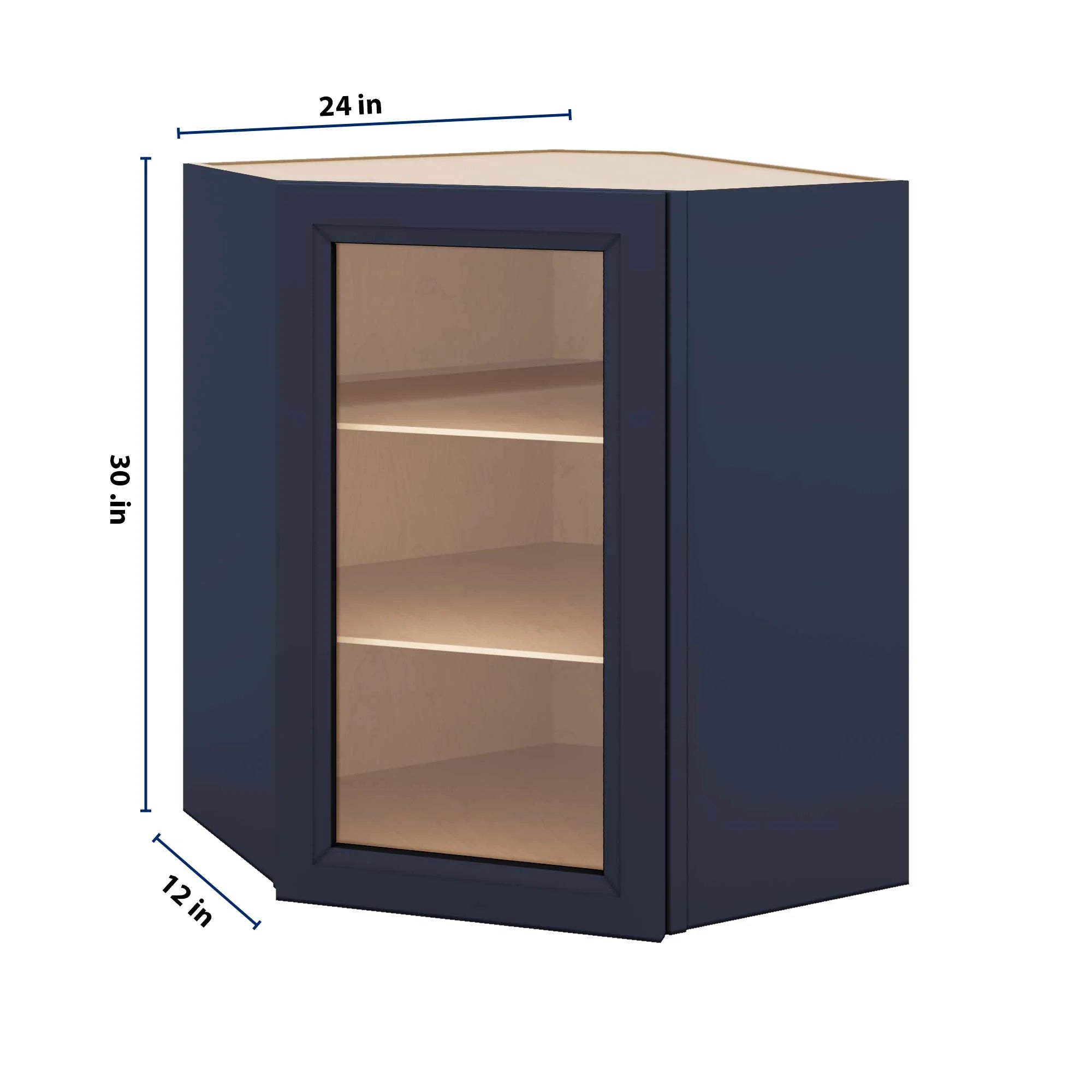 J&K Naval B7 Wall Diagonal Glass Insert- 24" W x 30" H (No Glass Insert)