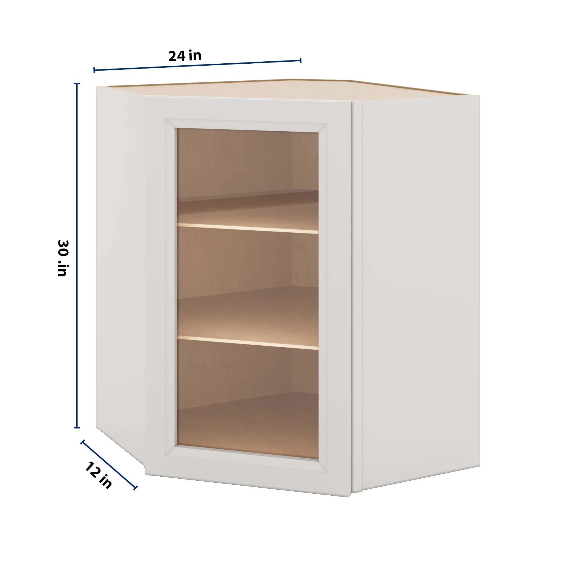 J&K Pure B5 Wall Diagonal Glass Insert- 24" W x 30" H (No Glass Insert)