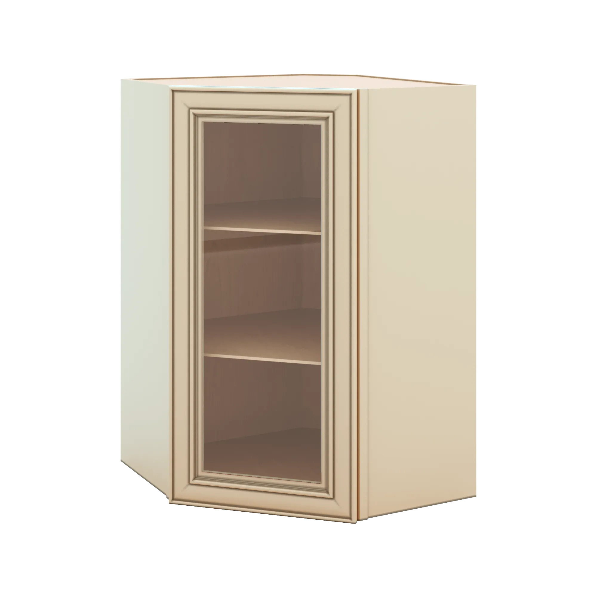 J&K Creme Glazed A7 Wall Diagonal Glass Insert- 24" W x 36" H (No Glass Insert)