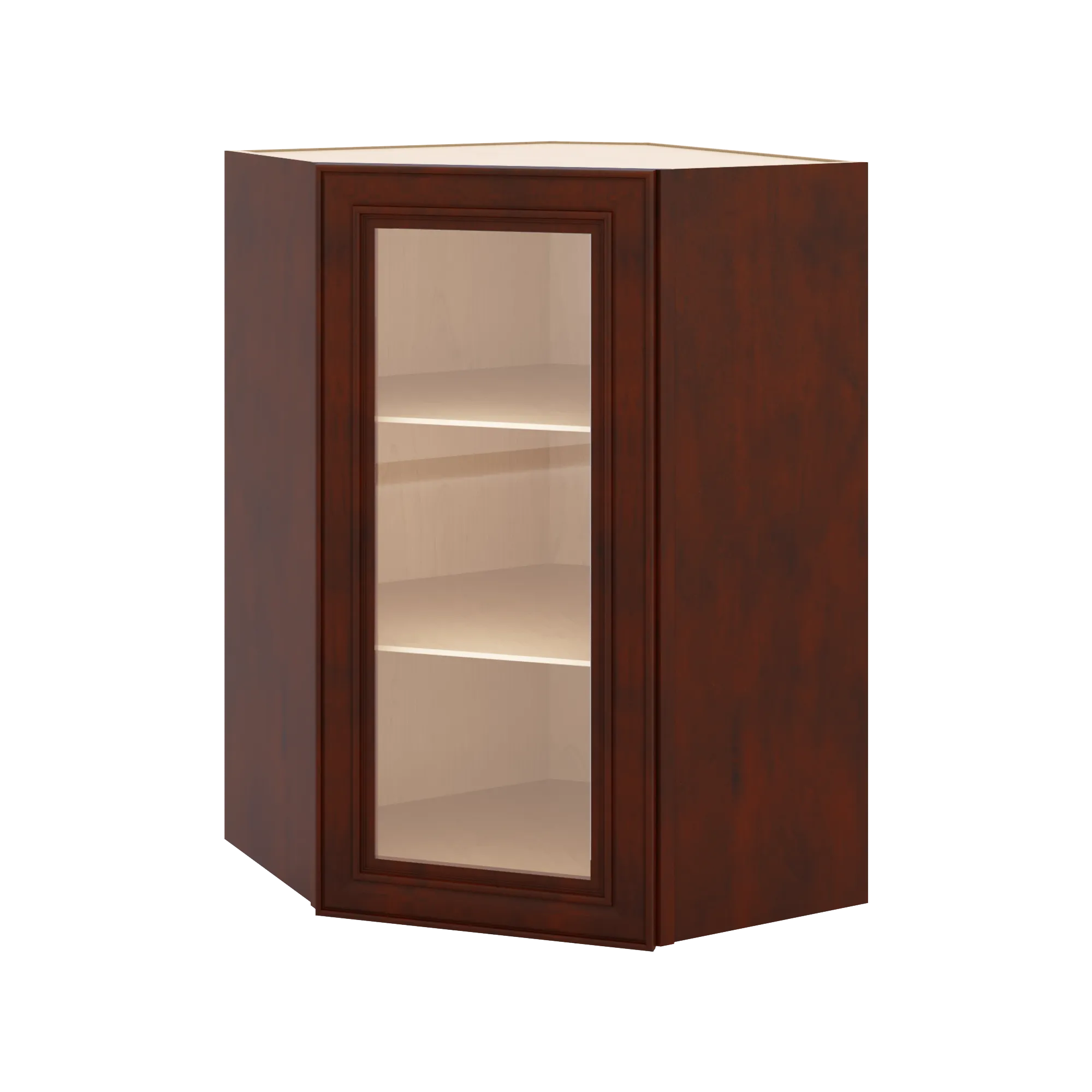 J&K Mahogany J5 Wall Diagonal Glass Insert- 24" W x 36" H (No Glass Insert)