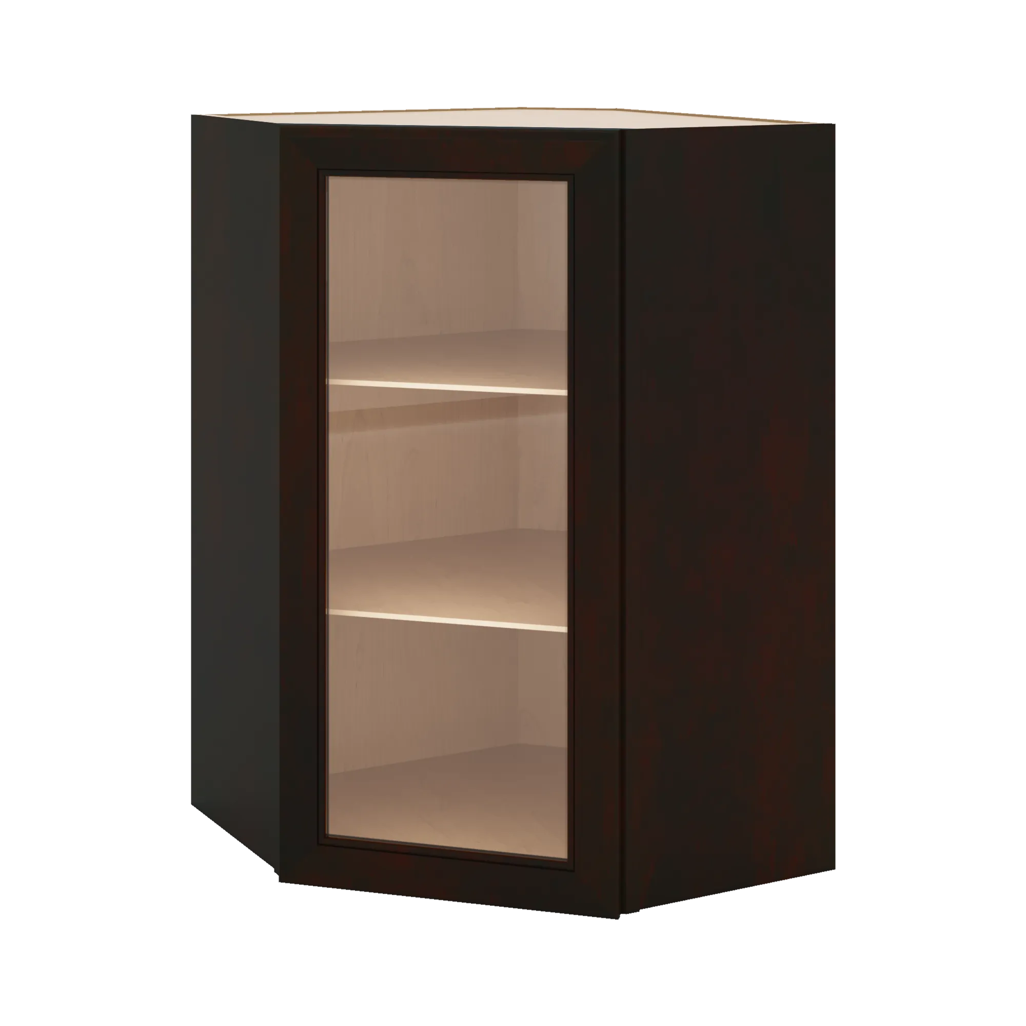 J&K Espresso K8 Wall Diagonal Glass Insert- 24" W x 36" H (No Glass Insert)