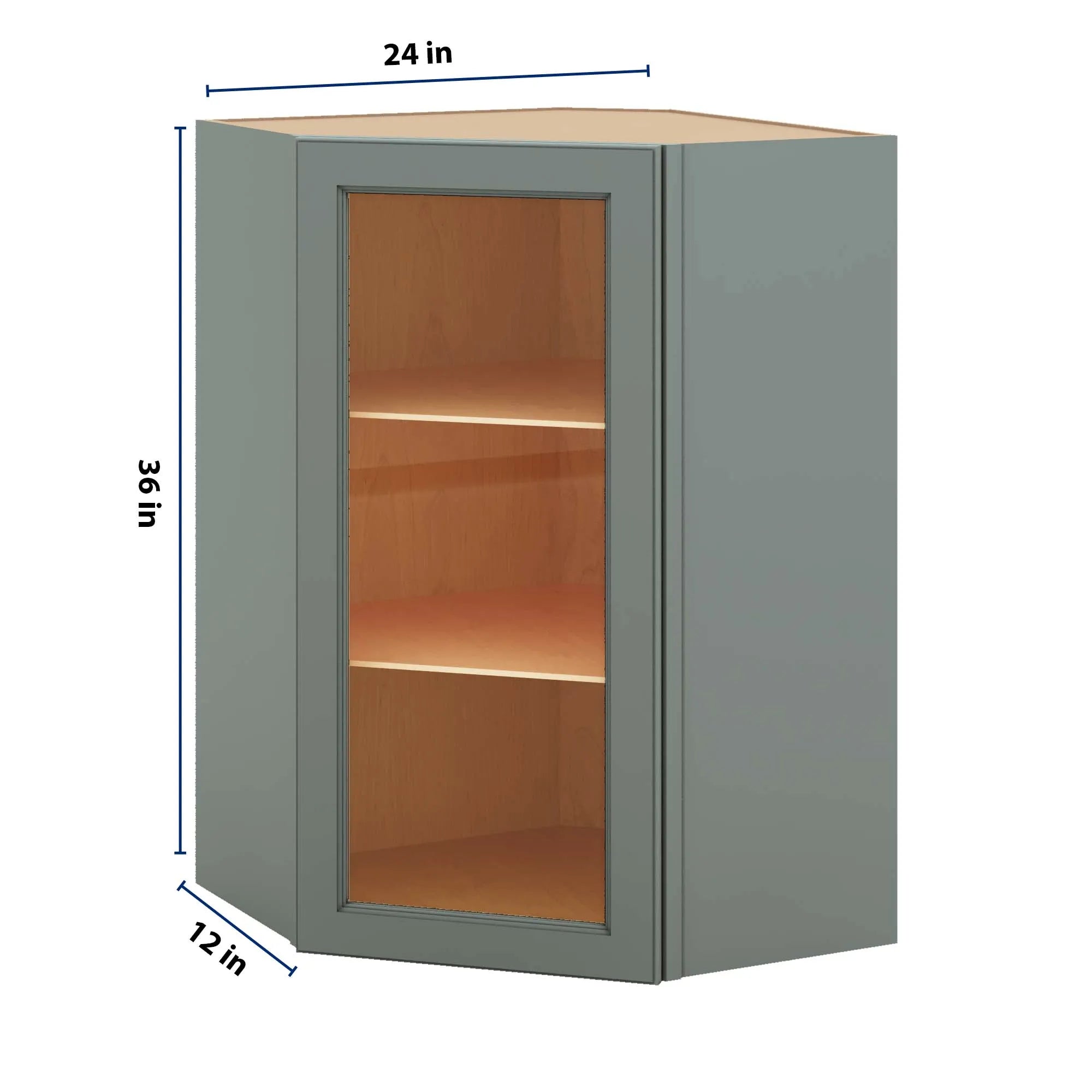 J&K Sage E3 Wall Diagonal Glass Insert- 24" W x 36" H (No Glass Insert)