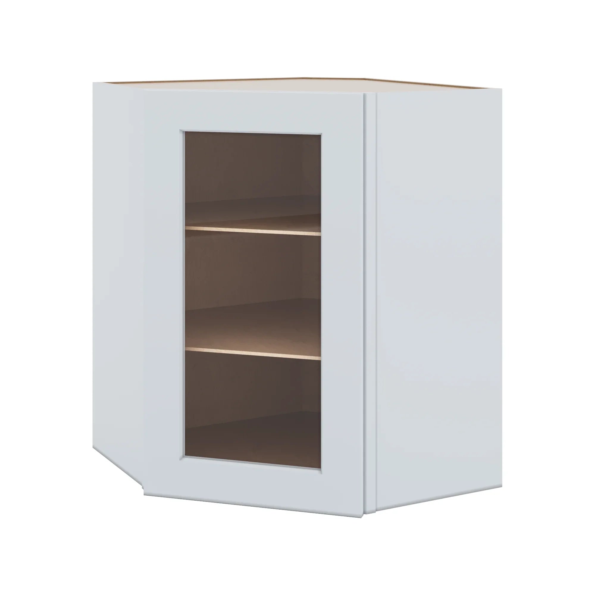 J&K White Shaker S8 Wall Diagonal Glass Insert- 24" W x 36" H (No Glass Insert)