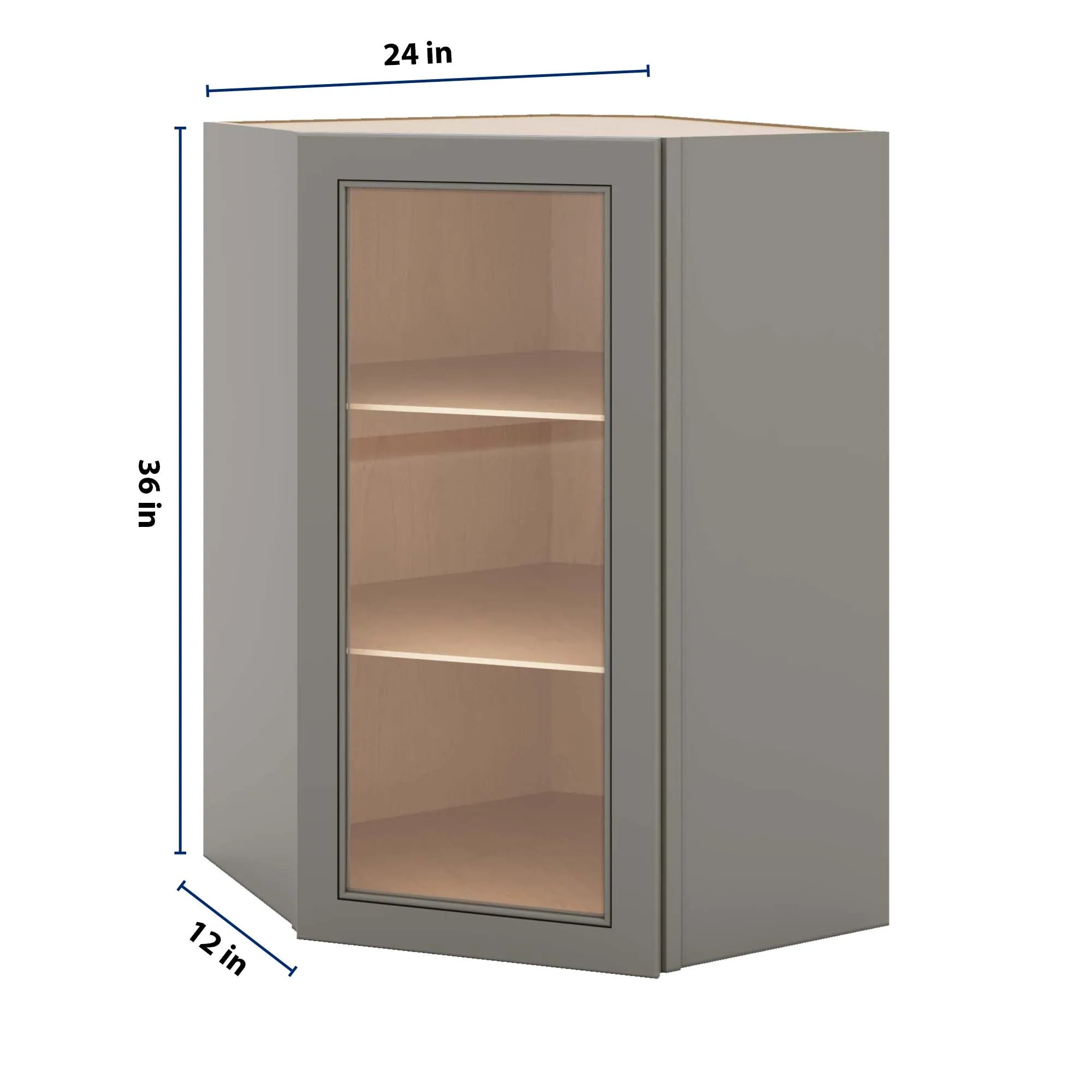 J&K Greige K3 Wall Diagonal Glass Insert- 24" W x 36" H (No Glass Insert)